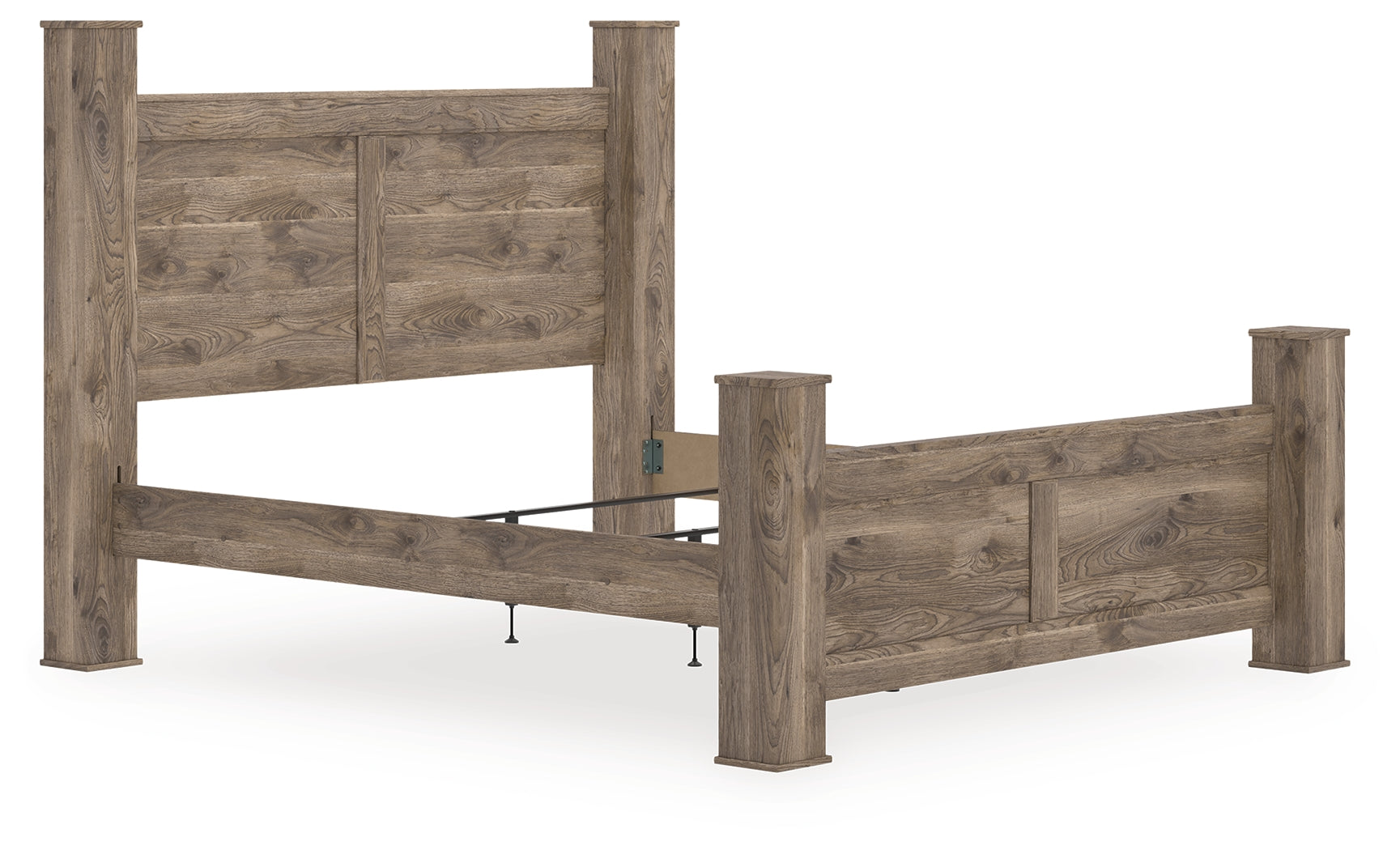 Elite Furniture Outlet - Ashley Furniture - Rusticott Bedroom - King Poster Bed / Brown - PCB2260B7