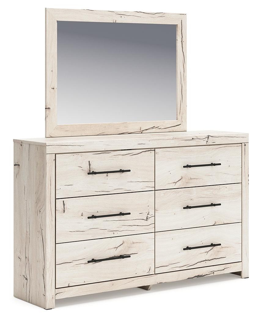 Elite Furniture Outlet - Ashley Furniture - Lawroy Bedroom - Dresser and Mirror / Light Natural - B2310B1