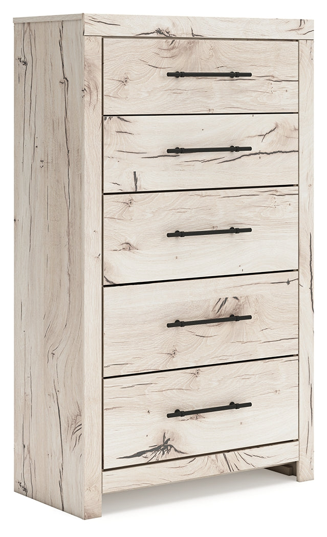 Elite Furniture Outlet - Ashley Furniture - Lawroy Bedroom - Five Drawer Chest / Light Natural - B2310-46