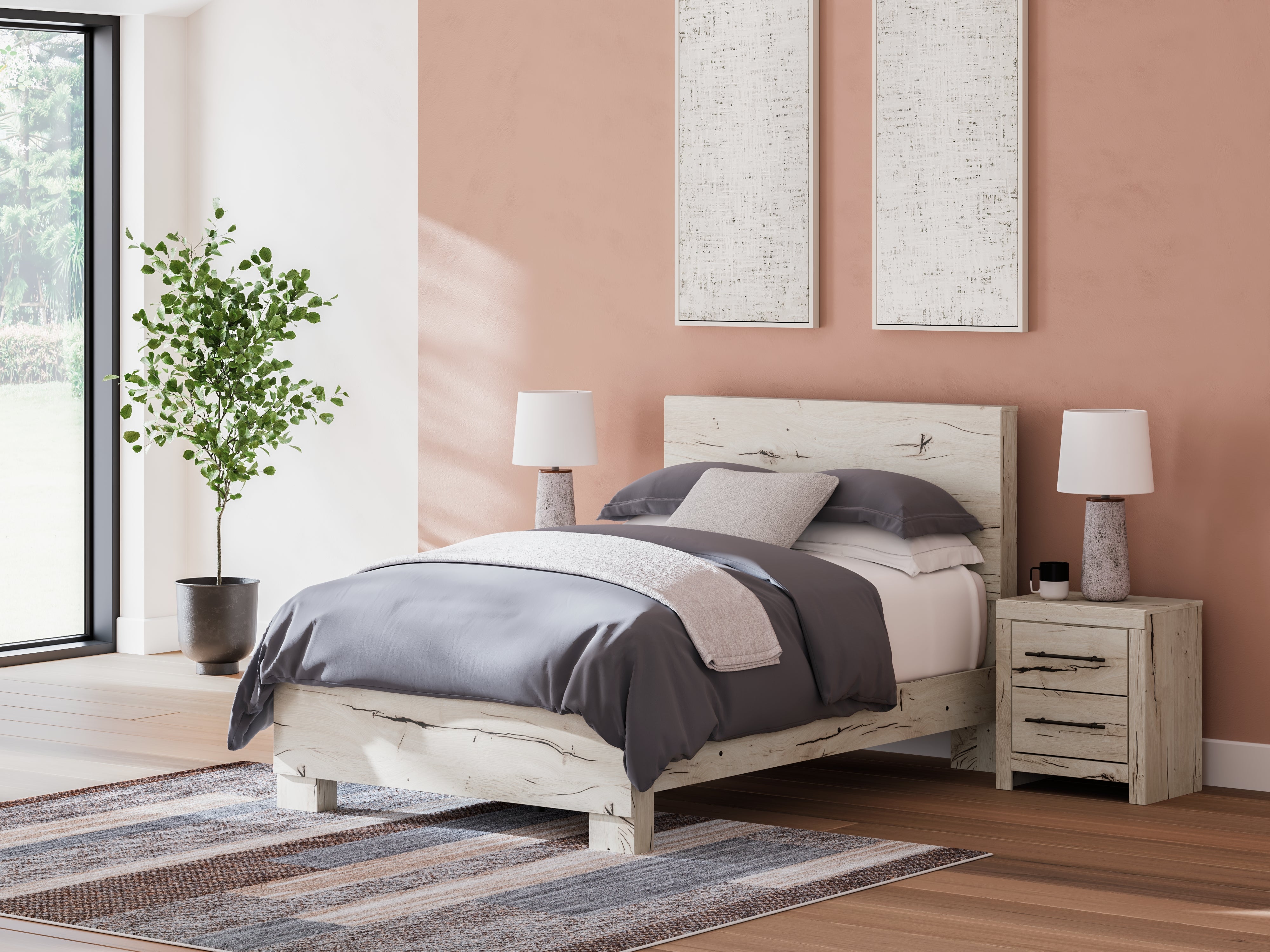 Elite Furniture Outlet - Ashley Furniture - Lawroy Bedroom - Full Panel Bed / Light Natural - B2310B16