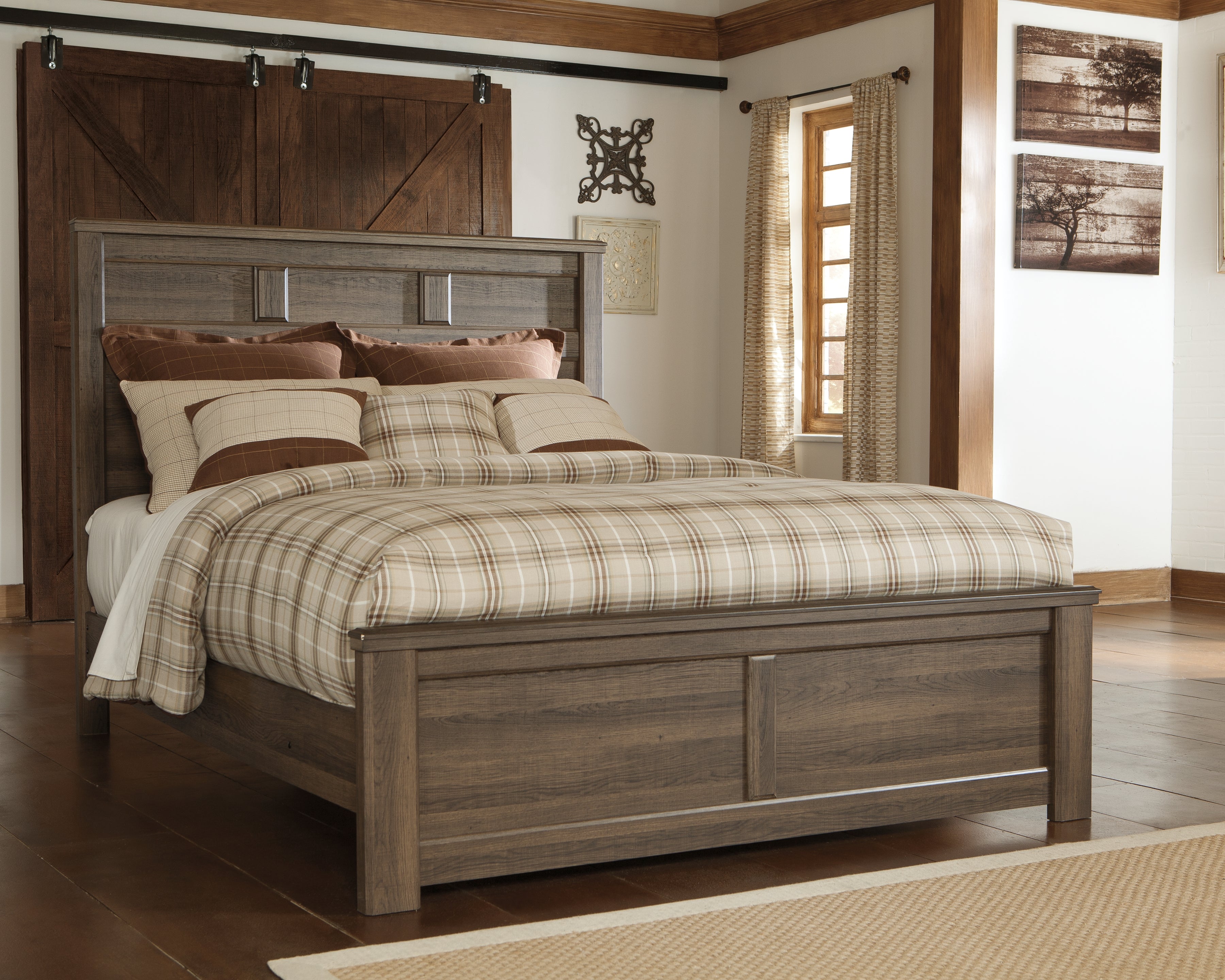 Elite Furniture Outlet - Ashley Furniture - Juararo Bedroom - Queen Panel Bed / Dark Brown - B251B6