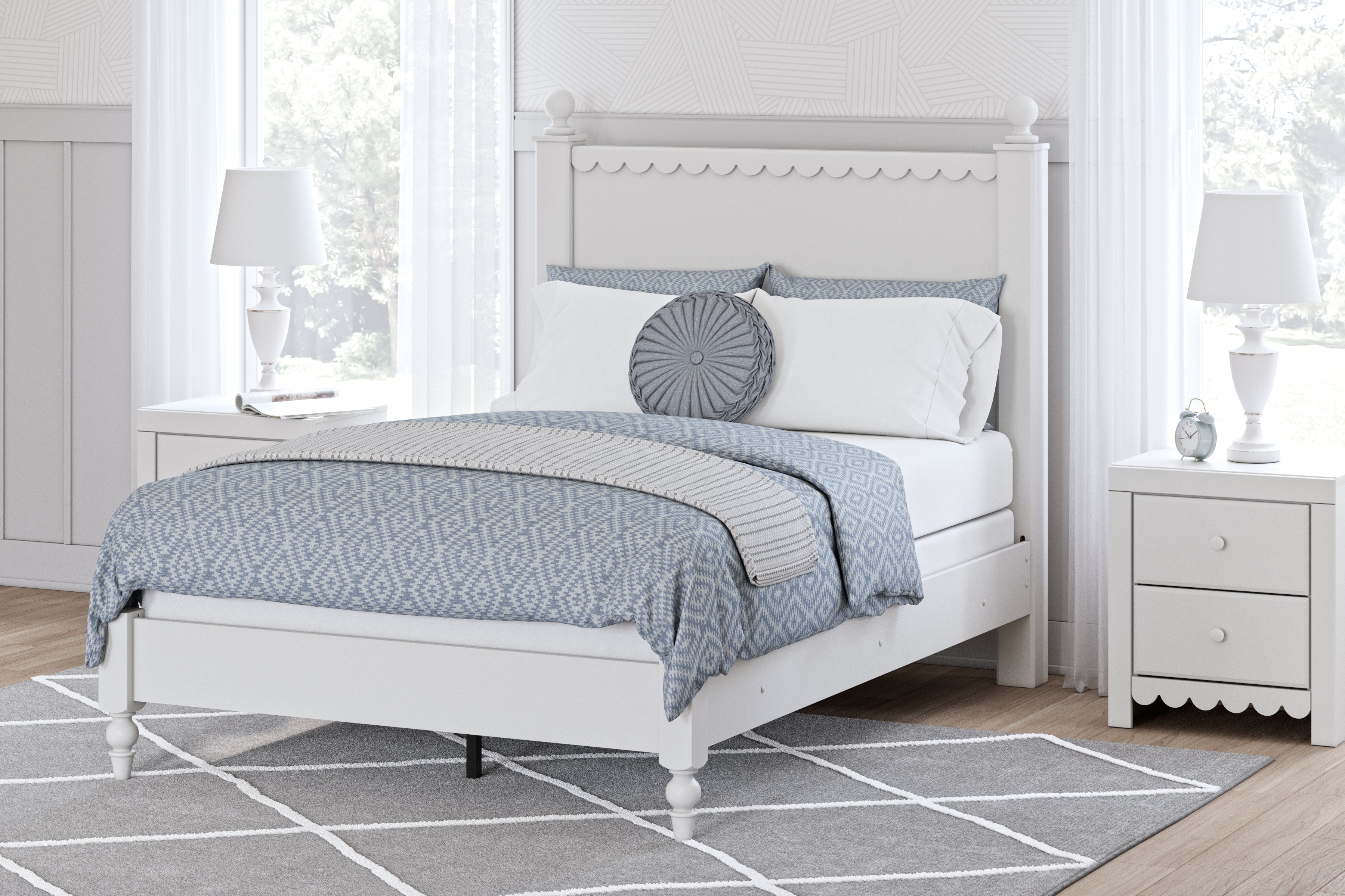 Elite Furniture Outlet - Ashley Furniture - Mollviney Bedroom - Full Panel Bed / White - B2540B3