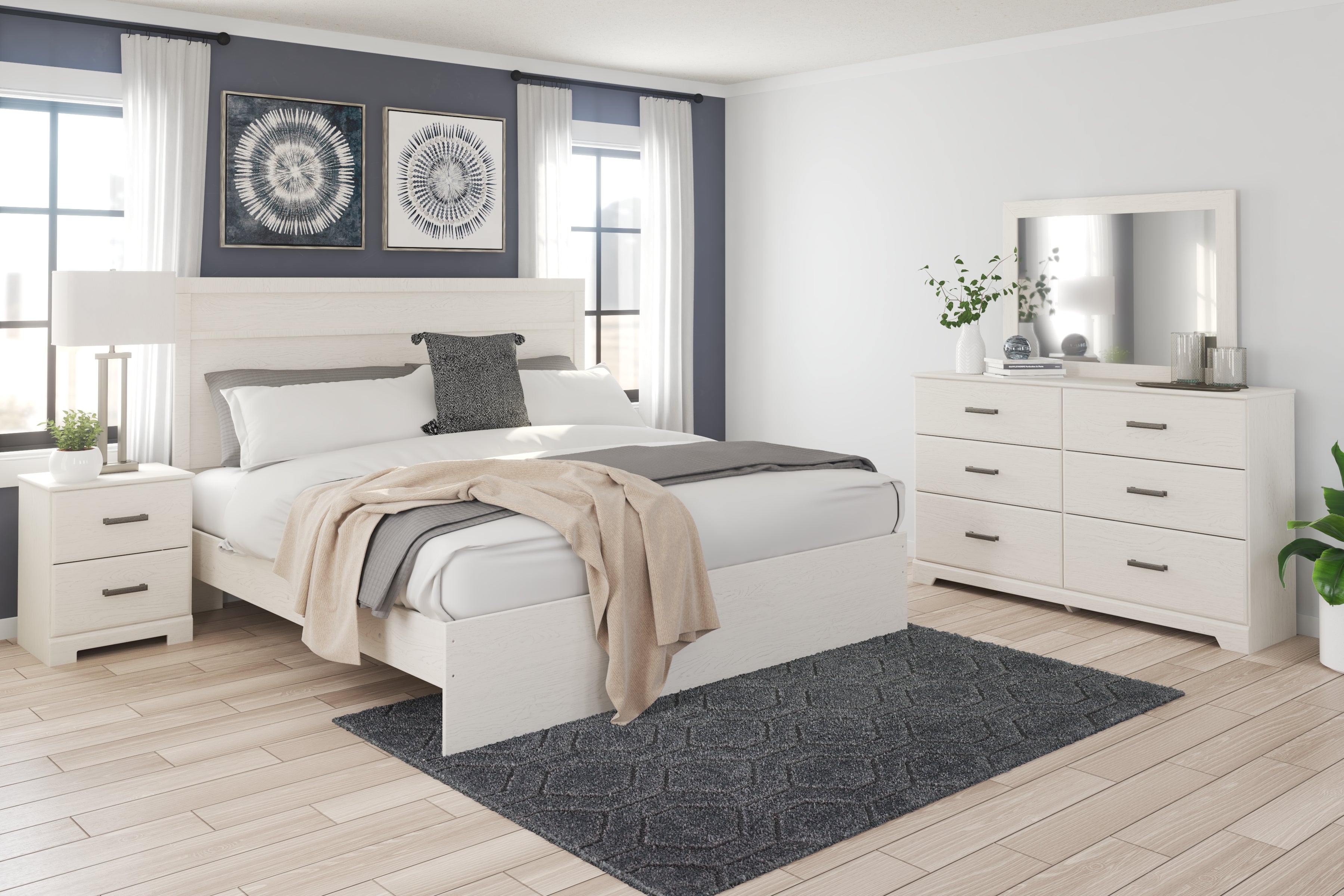 Elite Furniture Outlet - Ashley Furniture - Stelsie Bedroom - Two Drawer Night Stand / White - B2588-92
