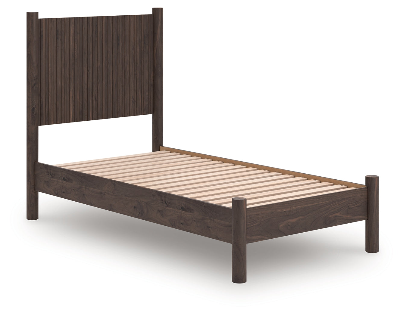Elite Furniture Outlet - Ashley Furniture - Pamytta Bedroom - Twin Panel Platform Bed / Brown - PCB2614B2