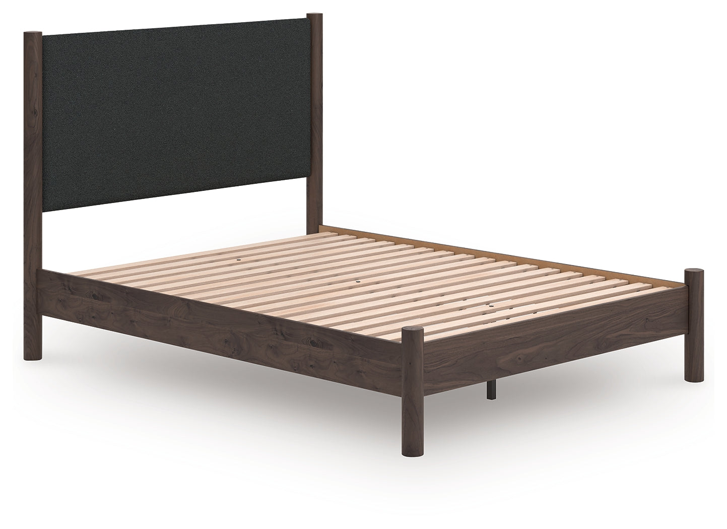 Elite Furniture Outlet - Ashley Furniture - Pamytta Bedroom - Queen Upholstered Panel Platform Bed / Brown - PCB2614B12