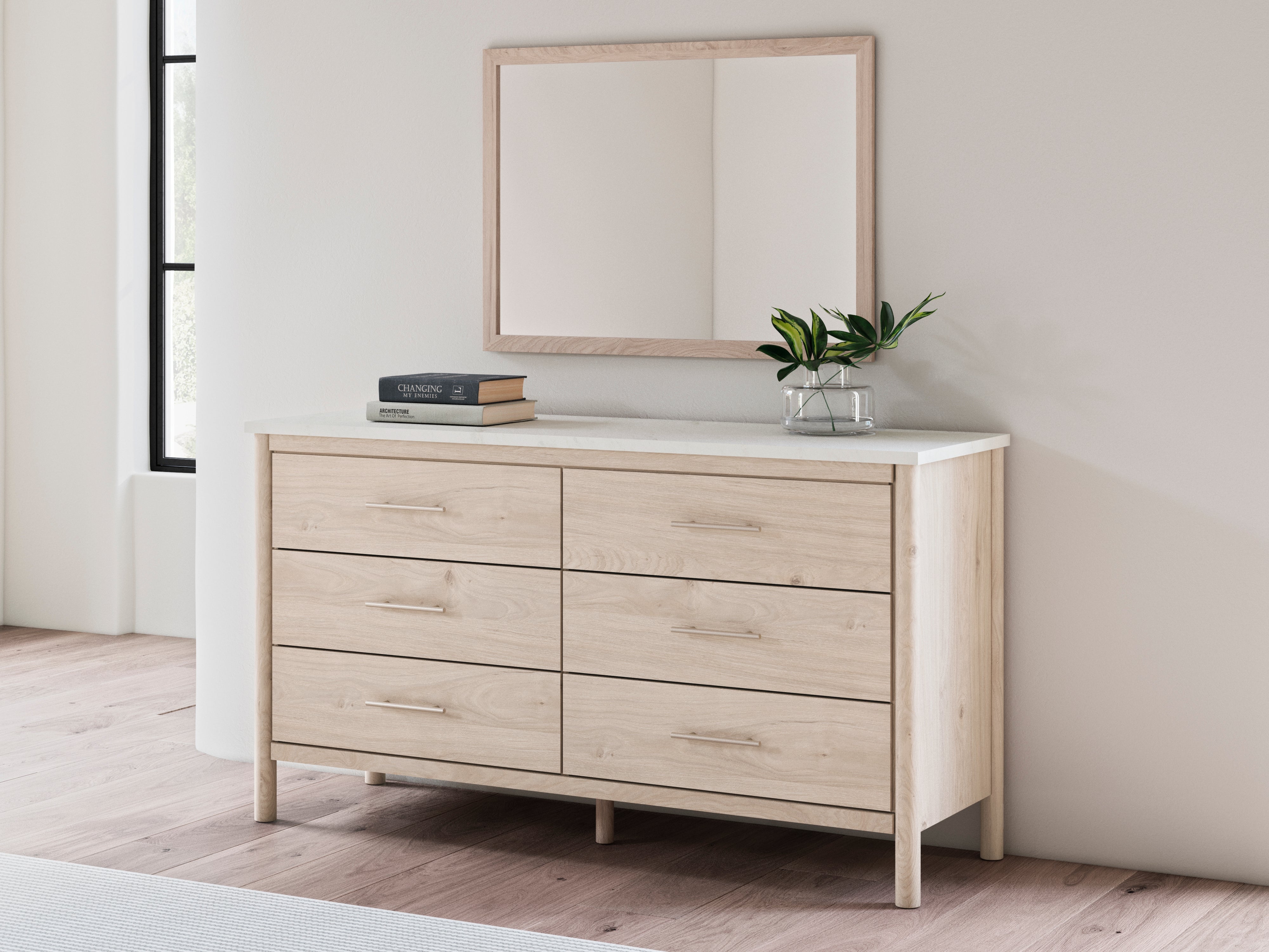 Elite Furniture Outlet - Ashley Furniture - Cadmori Bedroom - Dresser and Mirror / Two-tone - B2615B1