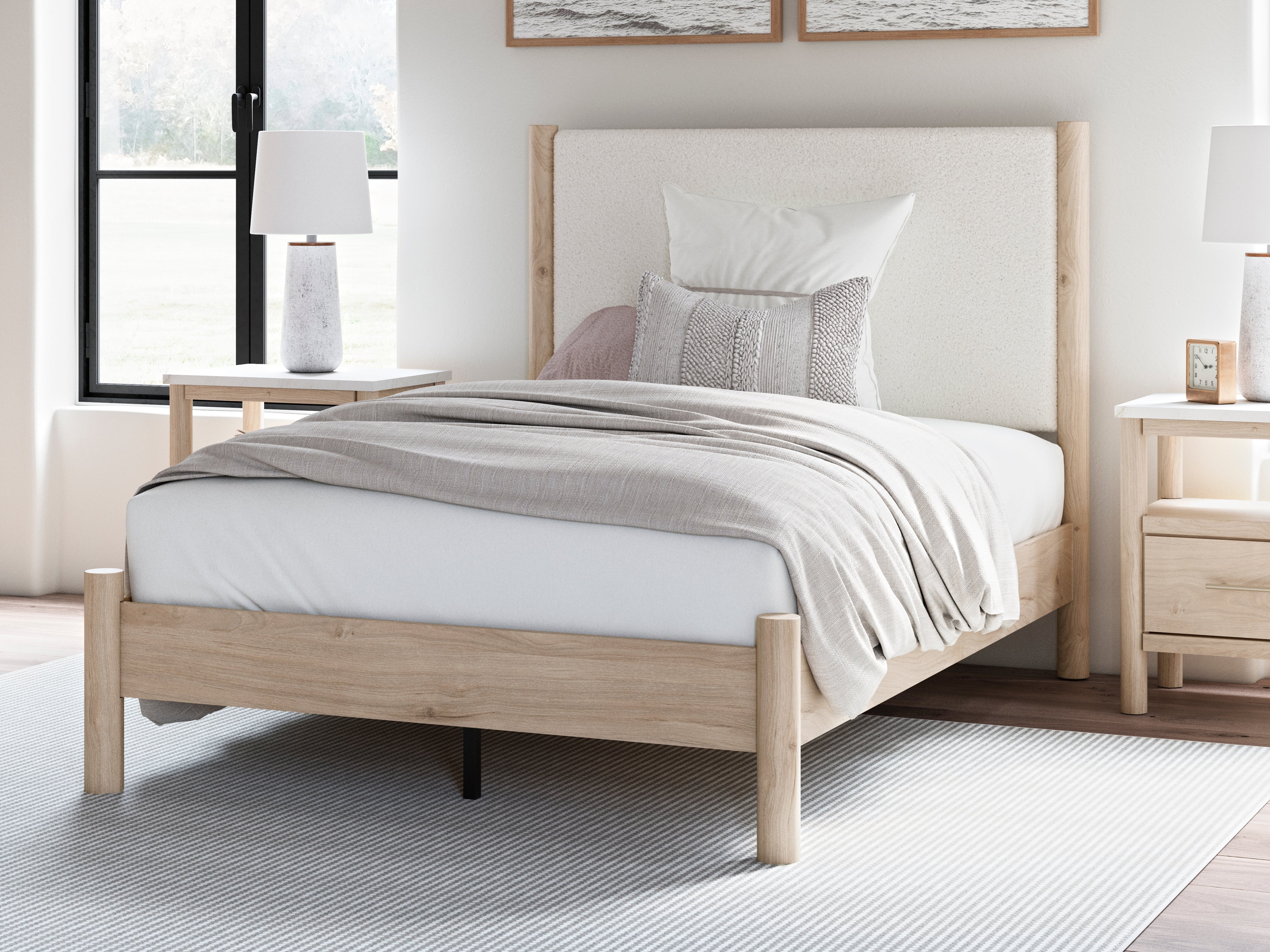 Elite Furniture Outlet - Ashley Furniture - Cadmori Bedroom - Full Upholstered Panel Bed / Two-tone - B2615B8