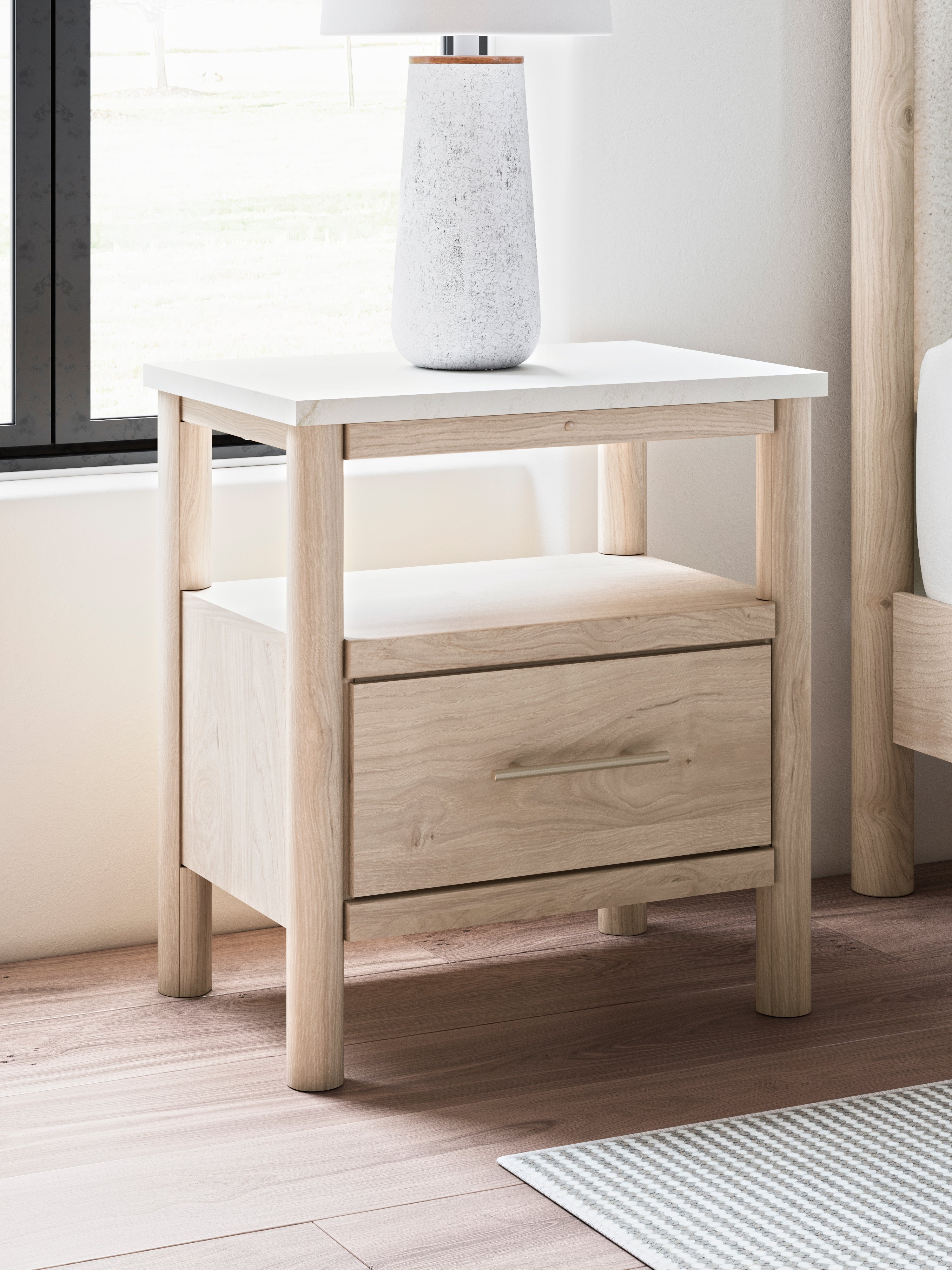 Elite Furniture Outlet - Ashley Furniture - Cadmori Bedroom - One Drawer Night Stand / Two-tone - B2615-91
