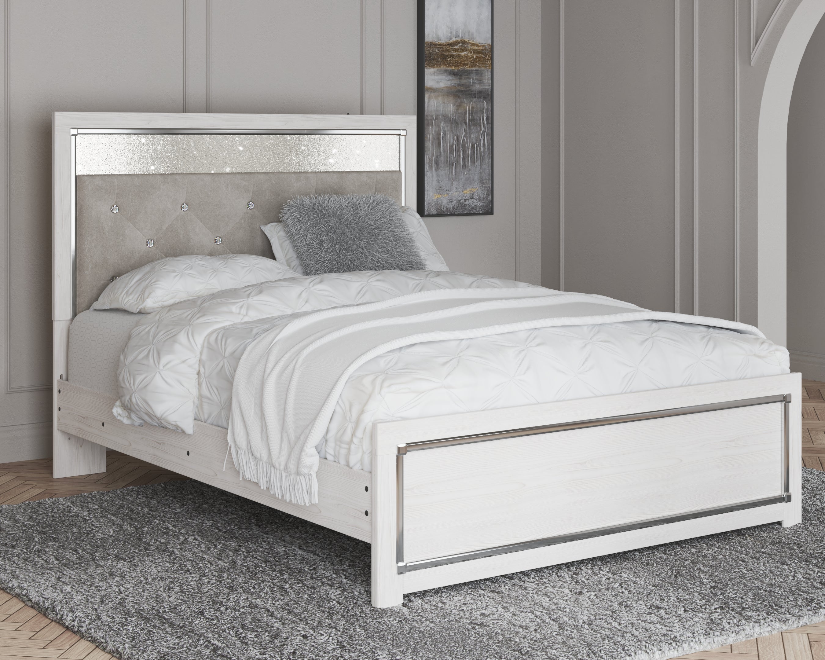 Elite Furniture Outlet - Ashley Furniture - Altyra Bedroom - Queen Panel Bed / White - B2640B2