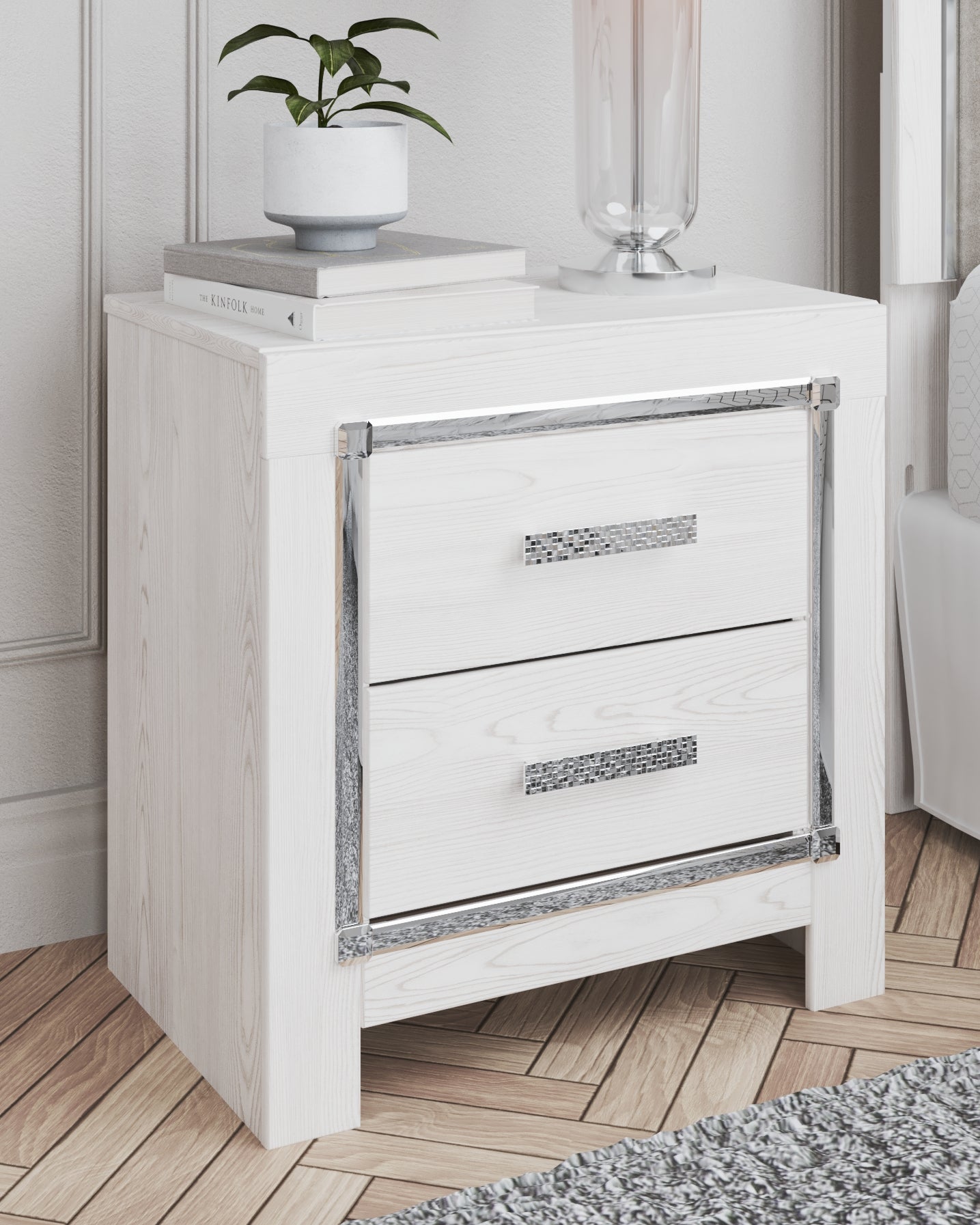 Elite Furniture Outlet - Ashley Furniture - Altyra Bedroom - Two Drawer Night Stand / White - B2640-92
