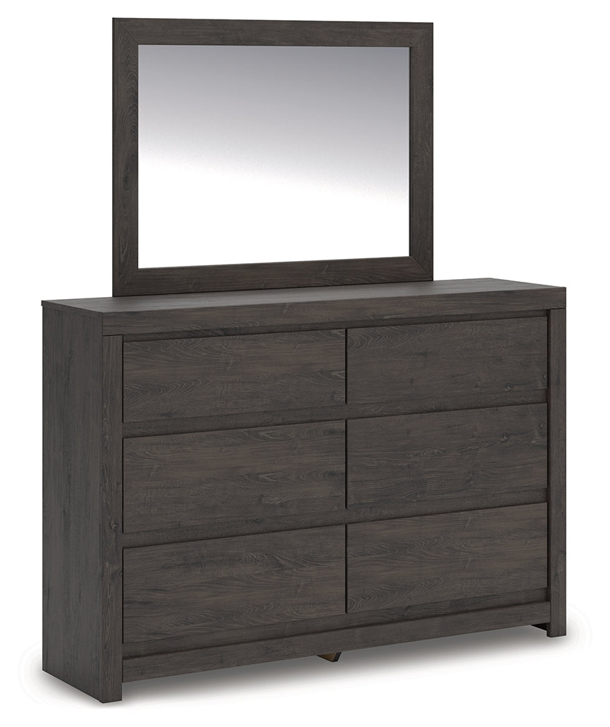 Elite Furniture Outlet - Ashley Furniture - Fraluna Bedroom - Dresser and Mirror / Charcoal - PCB3370B1