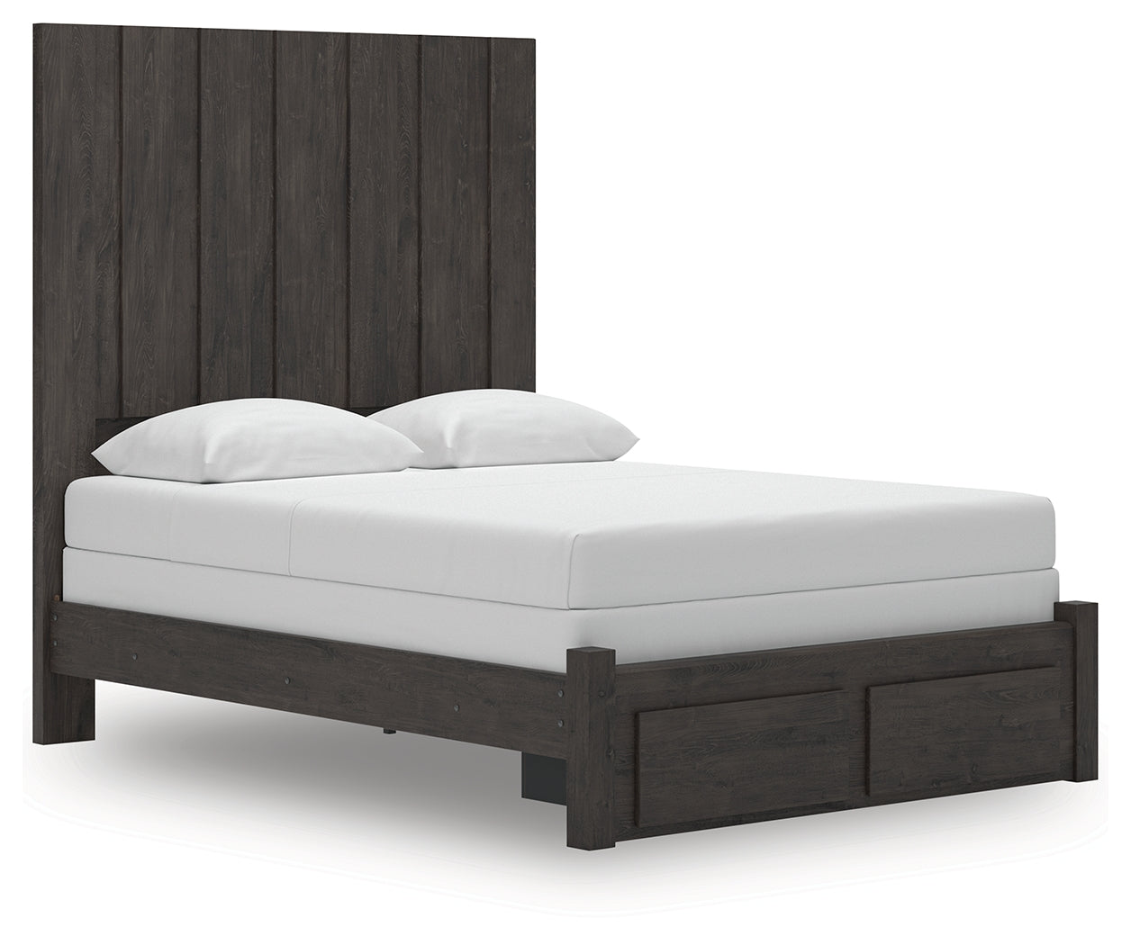 Elite Furniture Outlet - Ashley Furniture - Fraluna Bedroom - Queen Panel Storage Bed / Charcoal - PCB3370B4