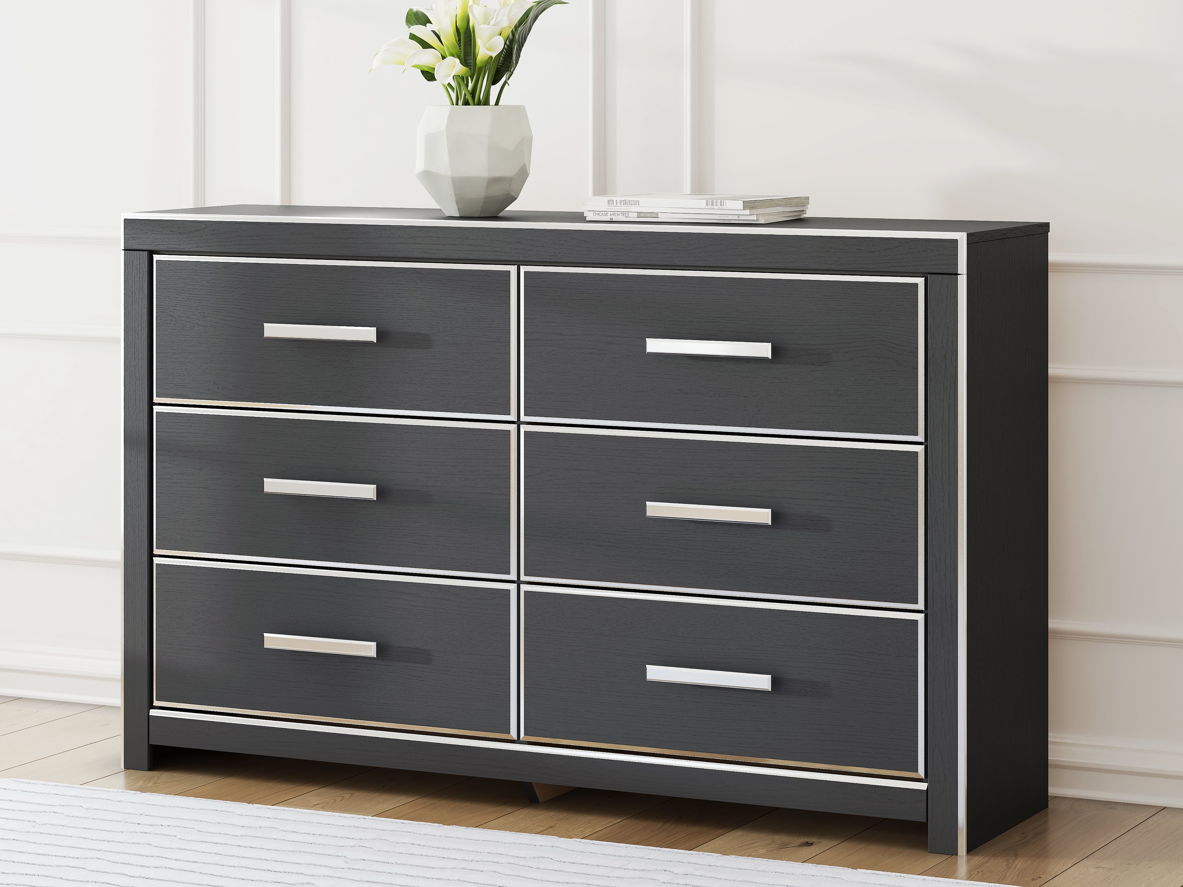 Elite Furniture Outlet - Ashley Furniture - Zuraleus Bedroom - Six Drawer Dresser / Black - PCB3380-31
