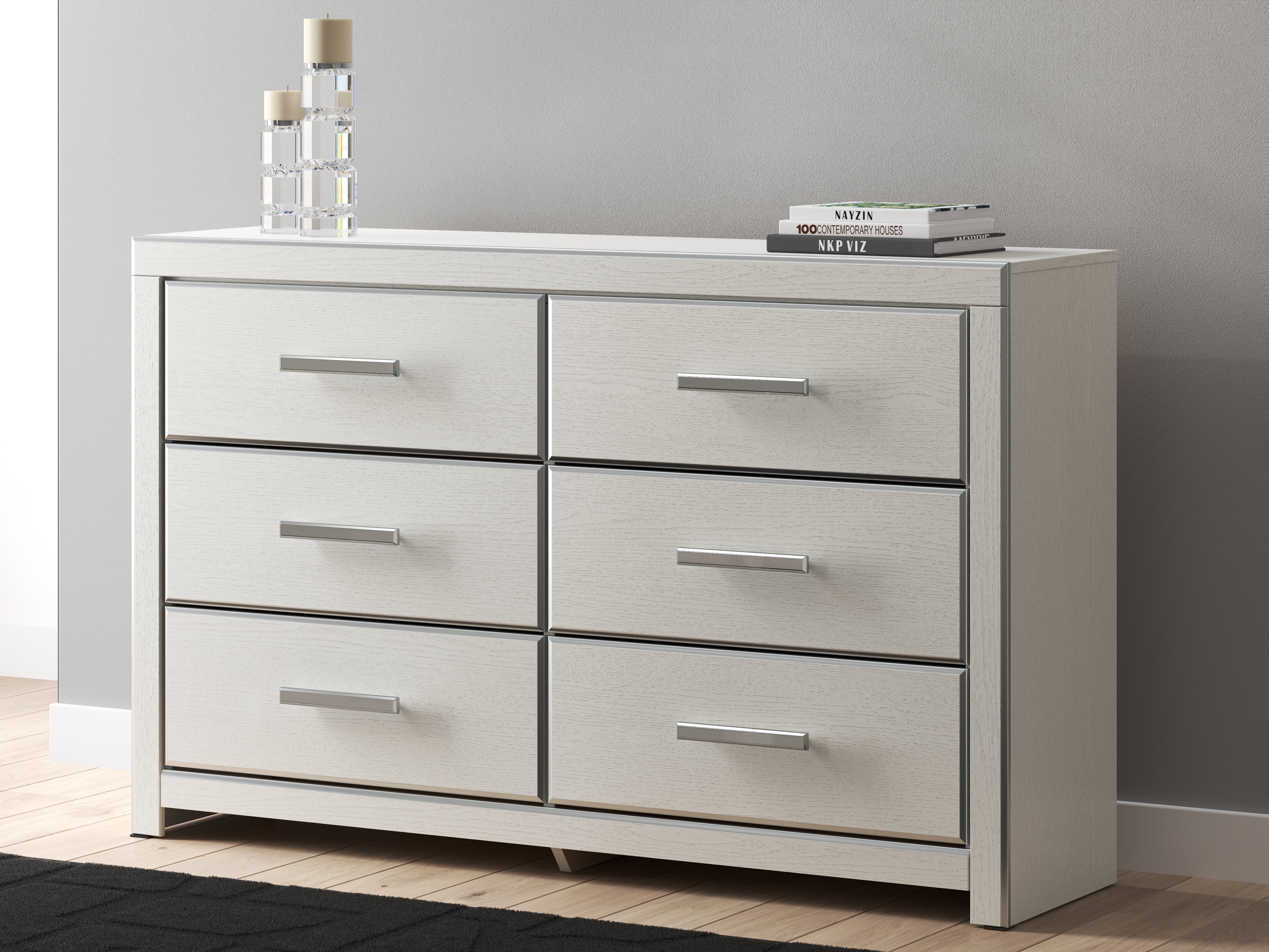 Elite Furniture Outlet - Ashley Furniture - Zuraleus Bedroom - Six Drawer Dresser / White - PCB3381-31