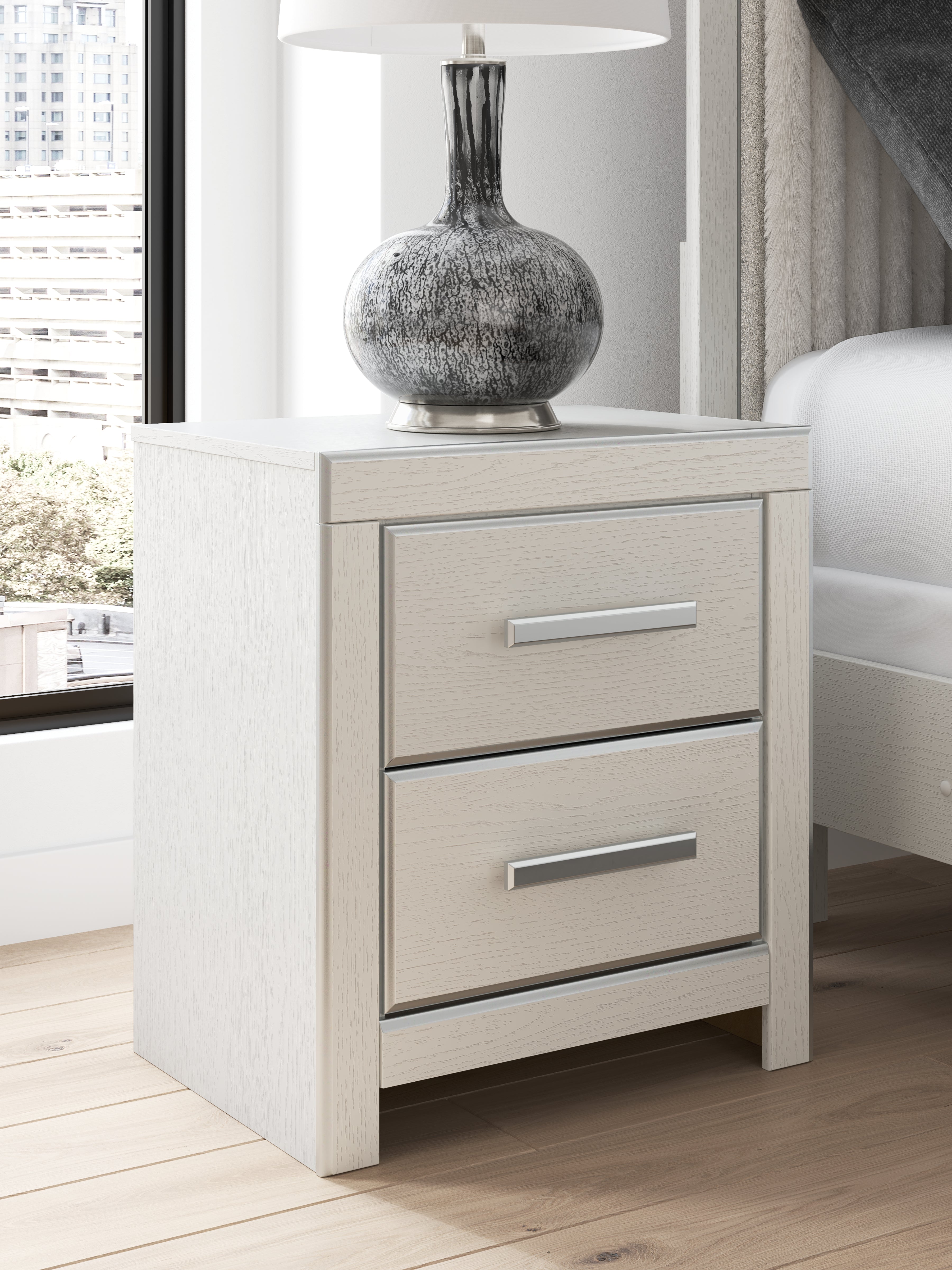 Elite Furniture Outlet - Ashley Furniture - Zuraleus Bedroom - Two Drawer Night Stand / White - PCB3381-92
