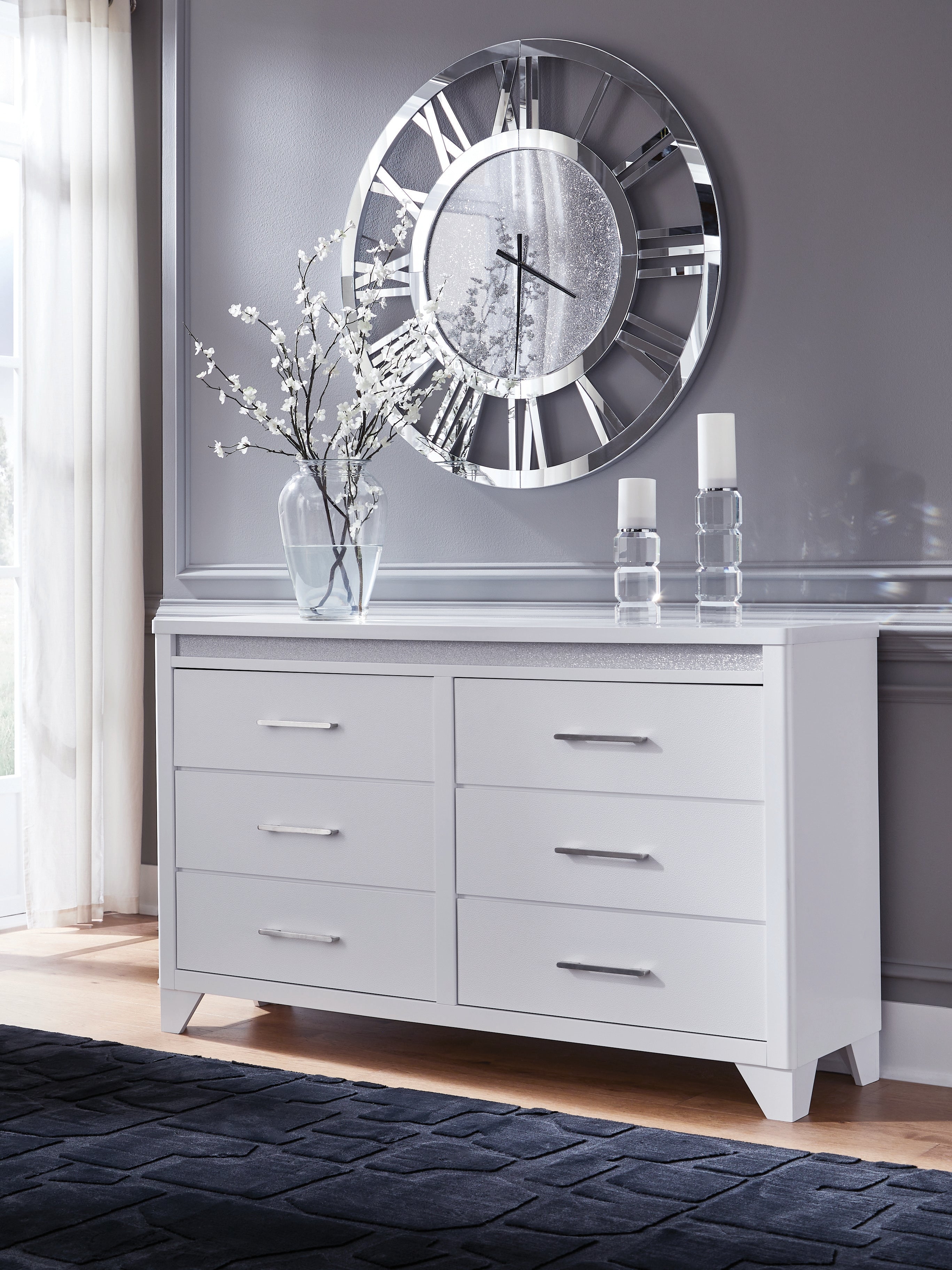 Elite Furniture Outlet - Ashley Furniture - Jarlee Bedroom - Dresser / White - PCB392-31