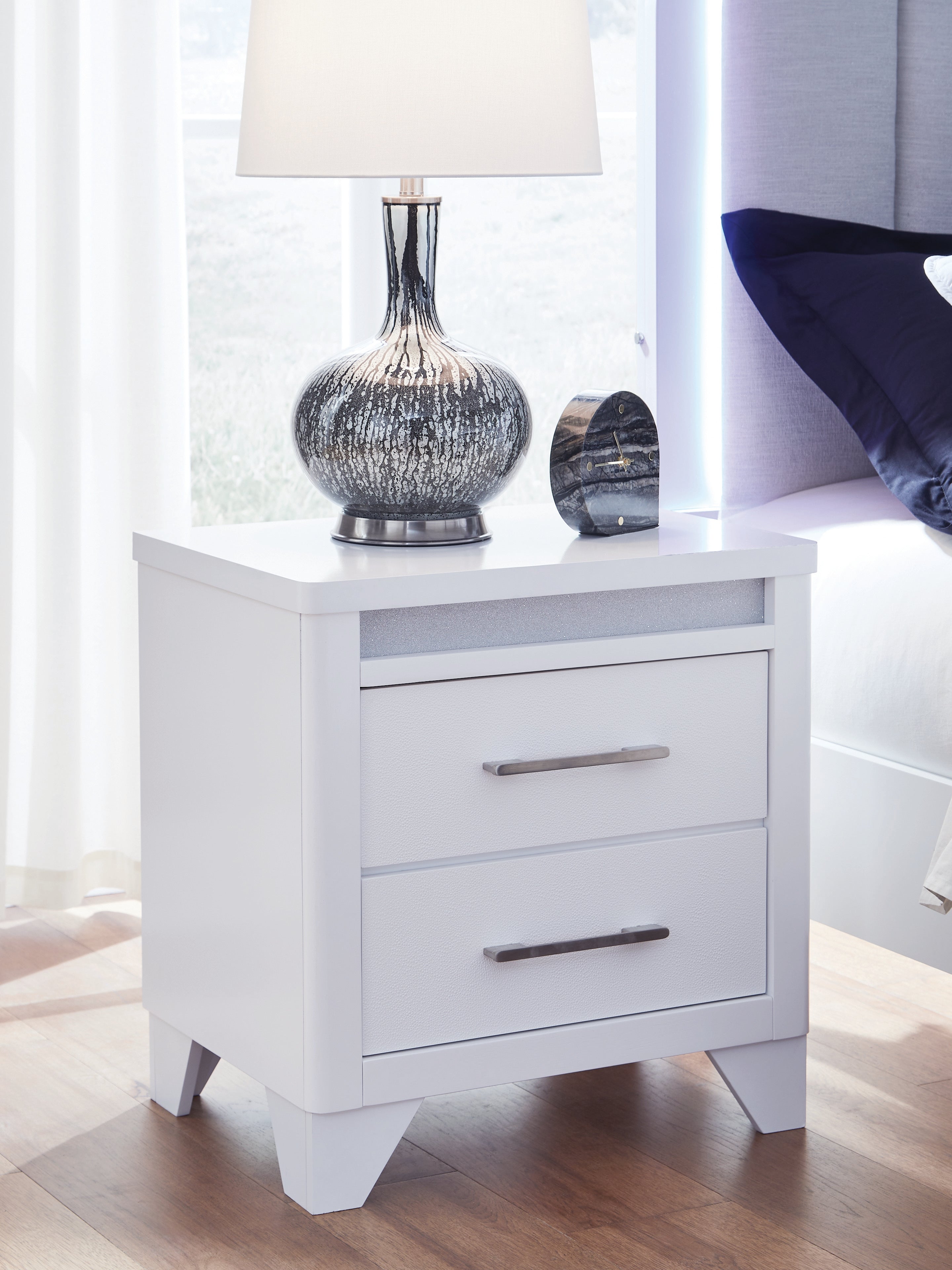 Elite Furniture Outlet - Ashley Furniture - Jarlee Bedroom - Two Drawer Night Stand / White - PCB392-92