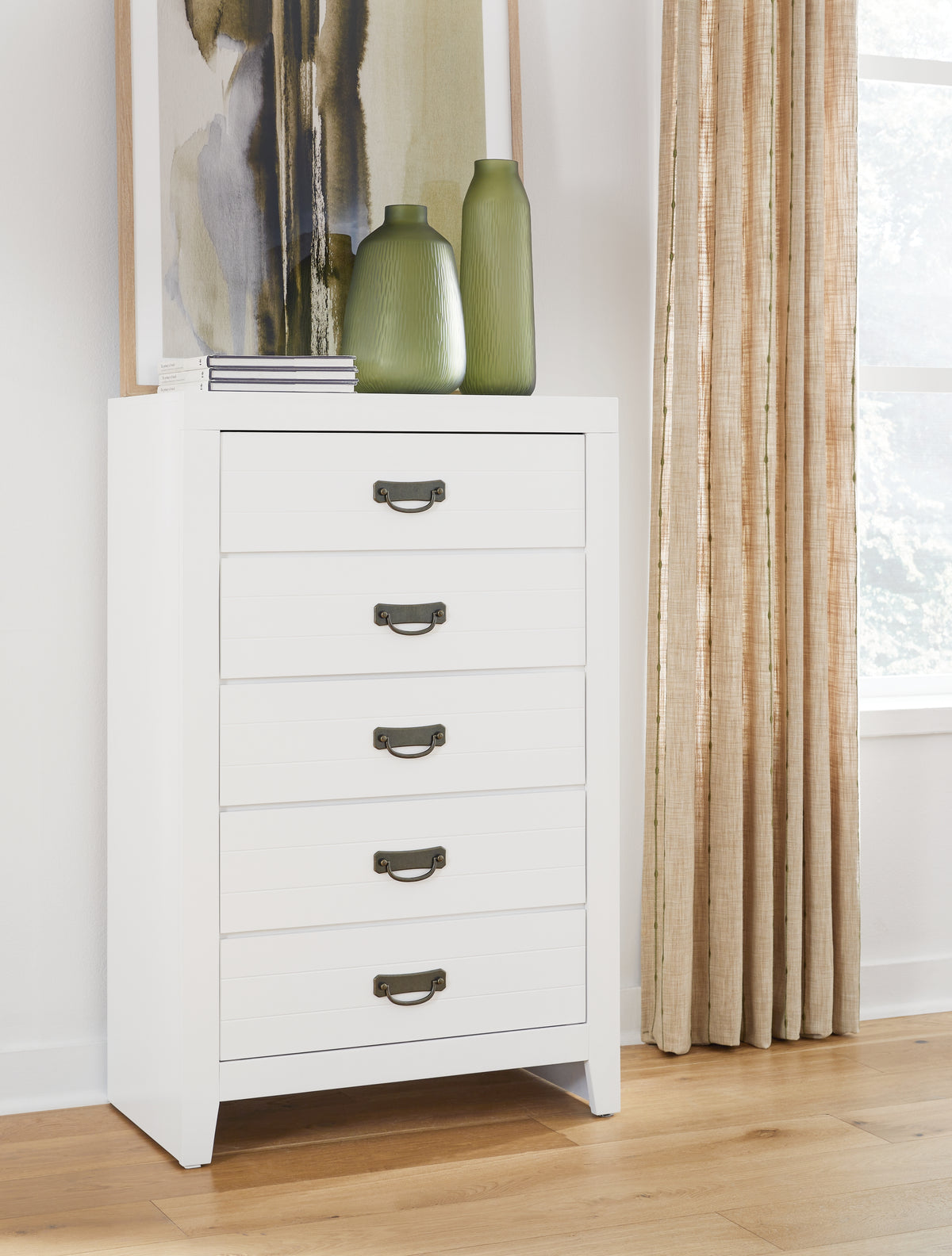 Elite Furniture Outlet - Ashley Furniture - Binterglen Bedroom - California King Panel Bed / White - B427B9