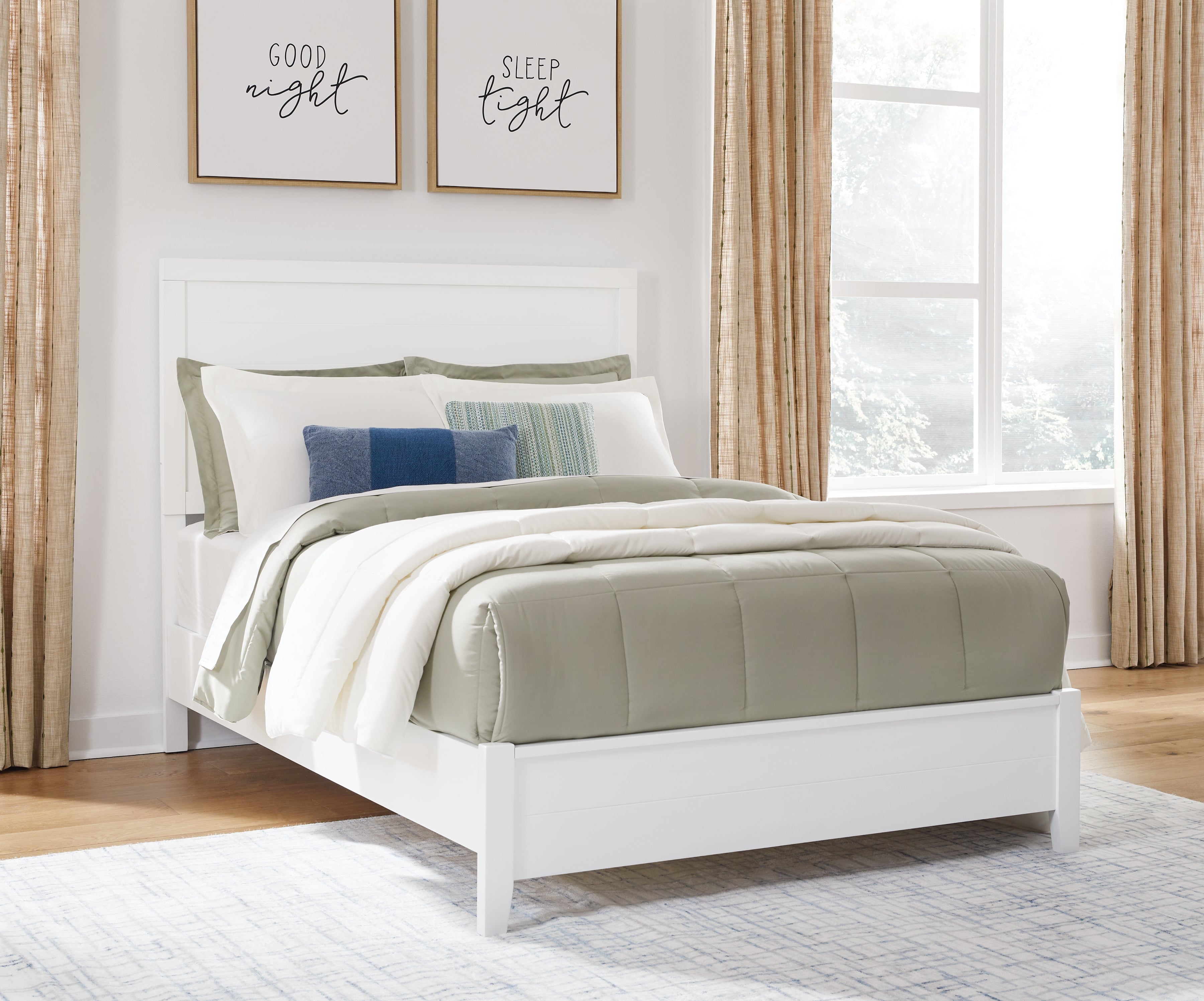 Elite Furniture Outlet - Ashley Furniture - Binterglen Bedroom - Full Panel Bed / White - B427B4