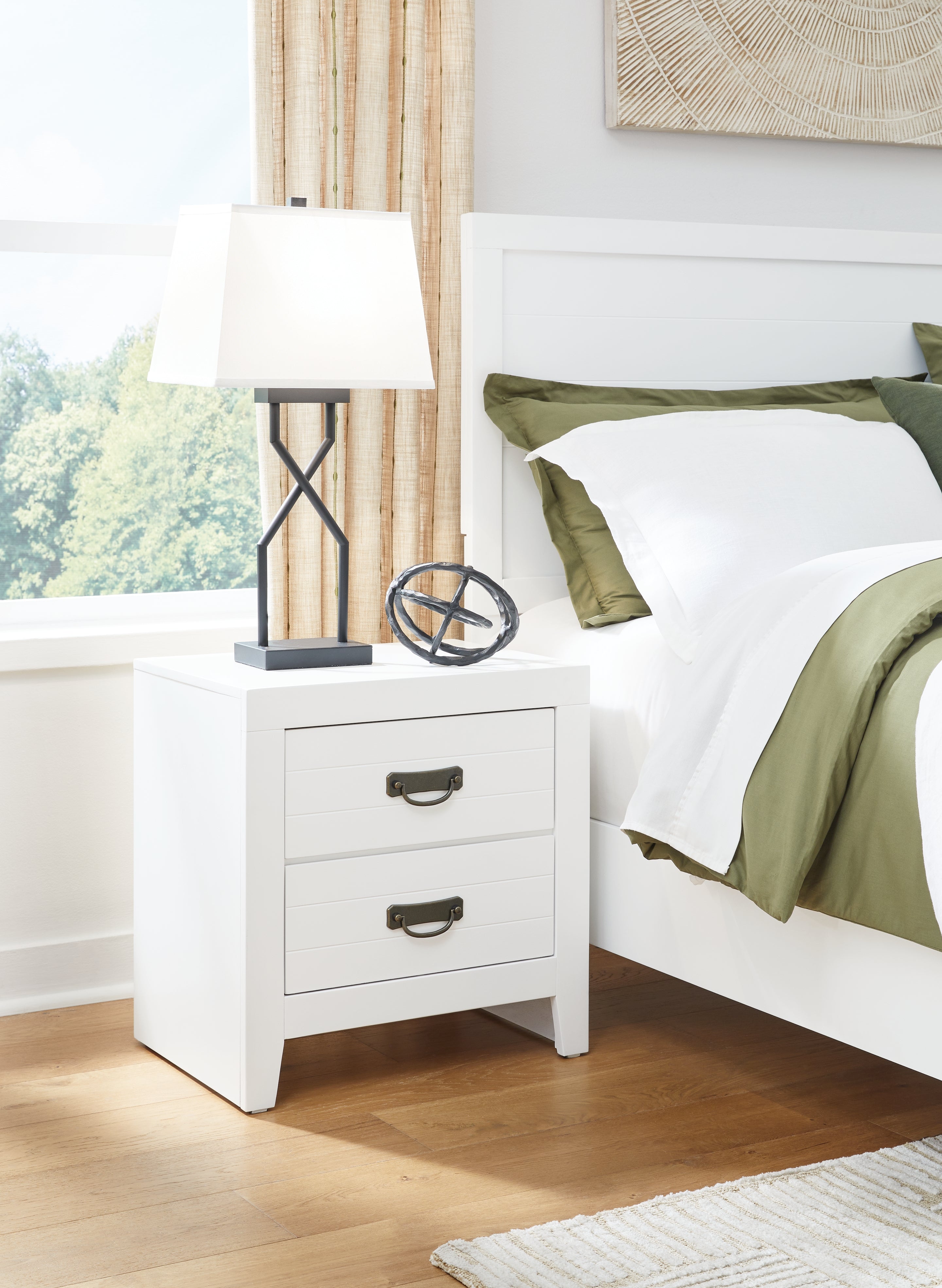 Elite Furniture Outlet - Ashley Furniture - Binterglen Bedroom - Two Drawer Night Stand / White - B427-92