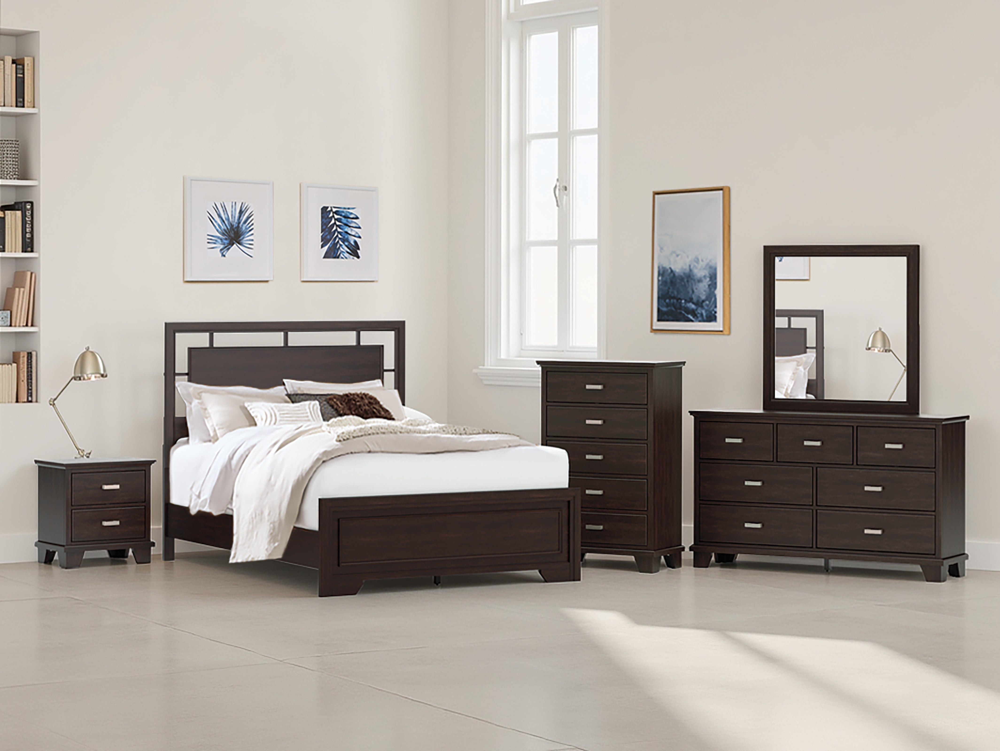 Elite Furniture Outlet - Ashley Furniture - Covetown Bedroom - Queen Panel Bed / Dark Brown - B441B6
