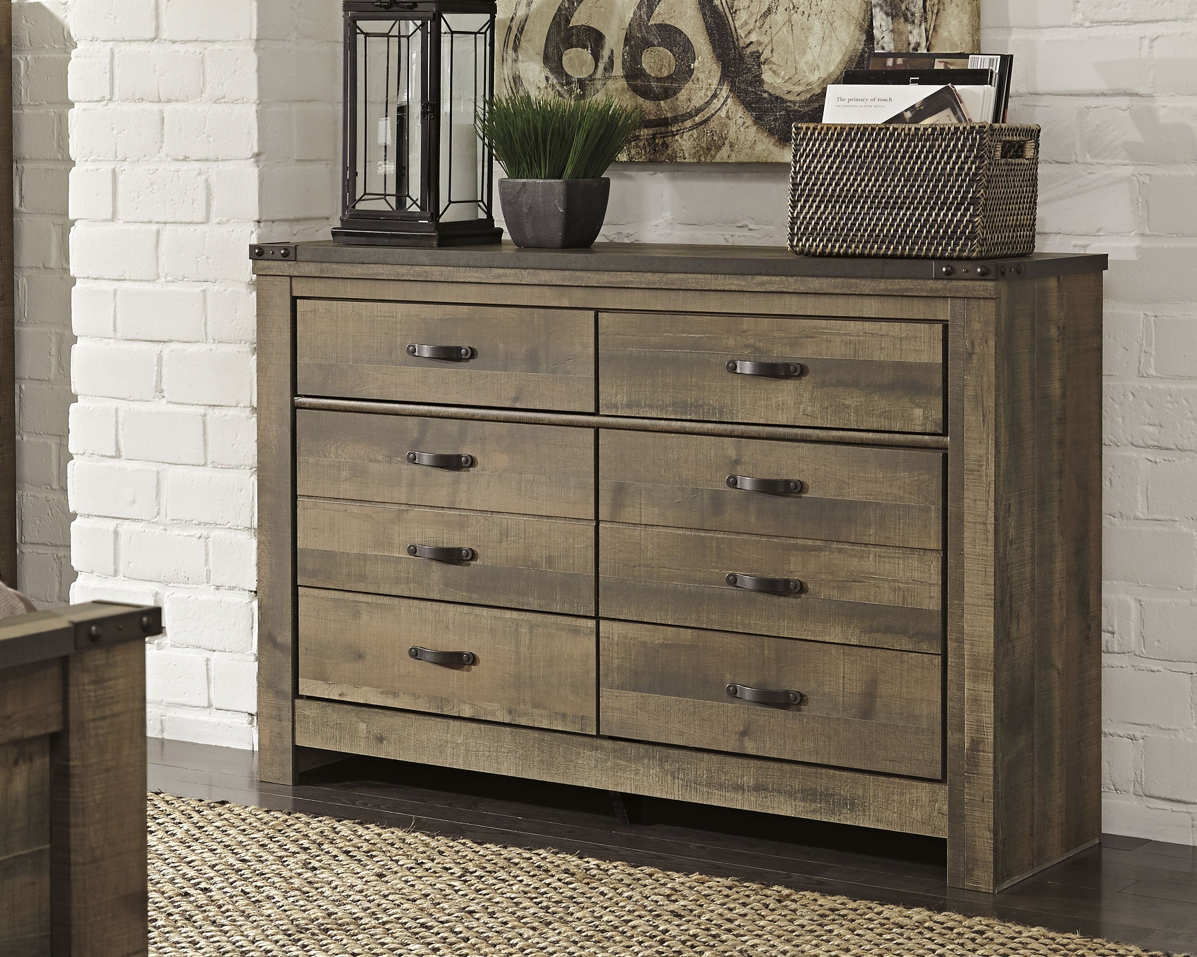 Elite Furniture Outlet - Ashley Furniture - Trinell Bedroom - Six Drawer Dresser / Brown - B446-31