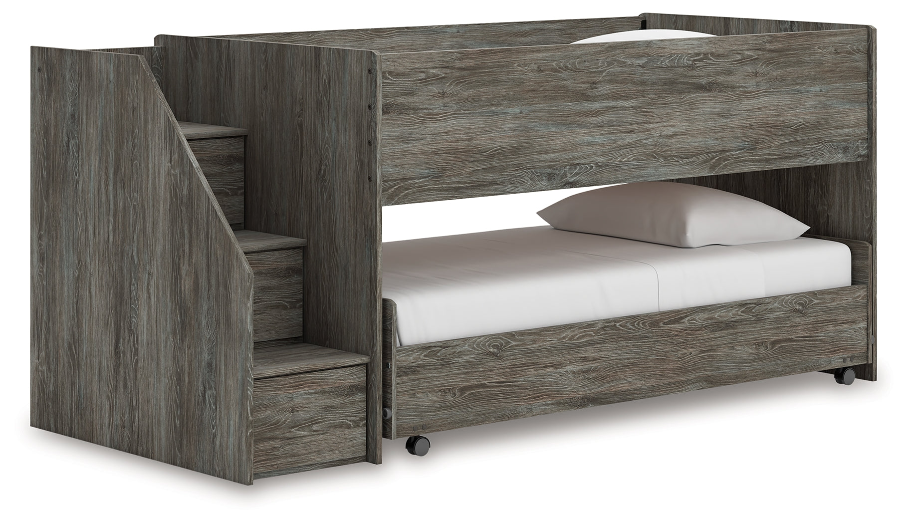 Elite Furniture Outlet - Ashley Furniture - Frandern Bedroom - Twin over Twin Loft Bed / Gray - B4480B13