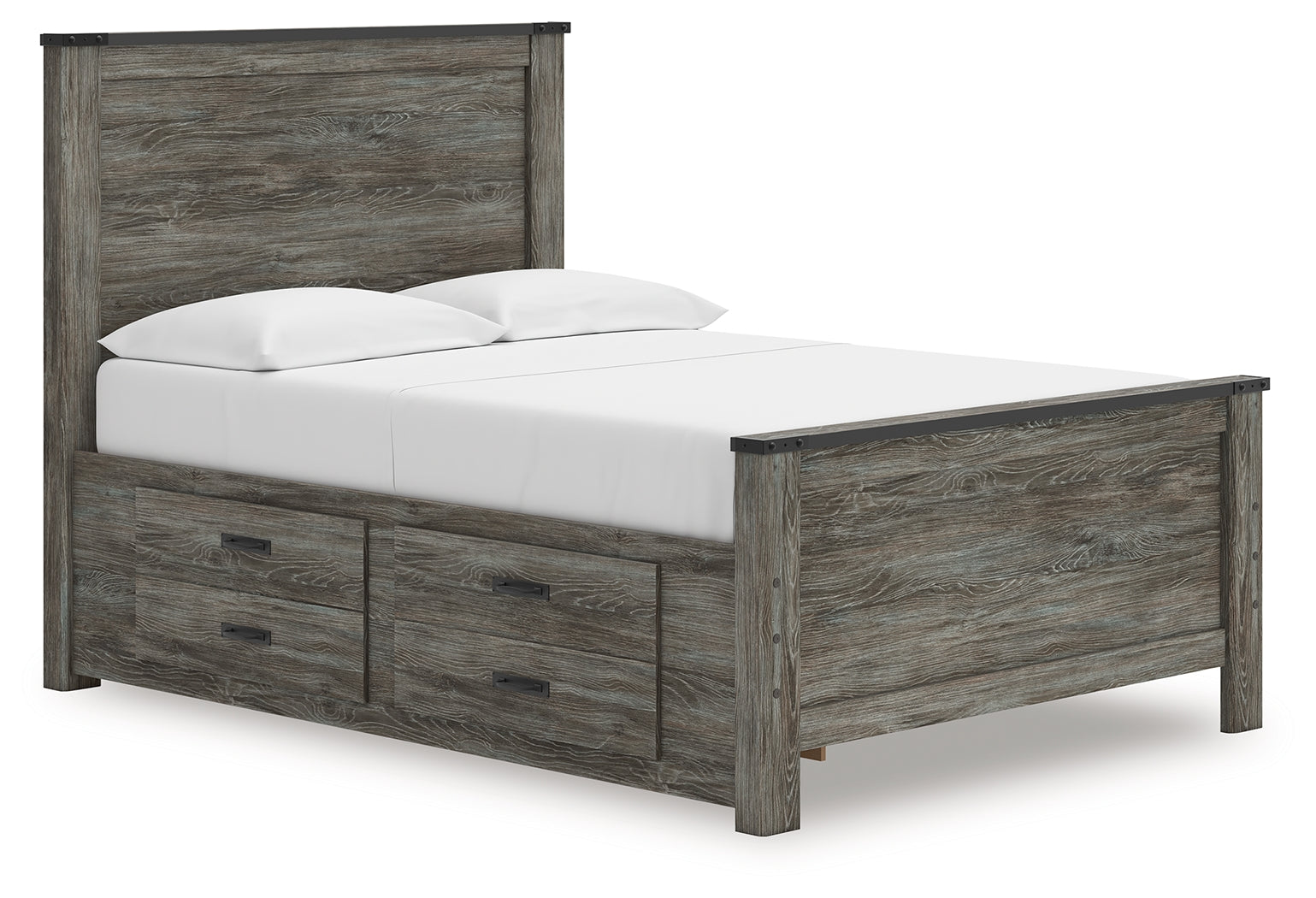 Elite Furniture Outlet - Ashley Furniture - Frandern Bedroom - Full Panel Bed with Storage / Black/Gray - B4480B24