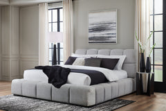 Elite Furniture Outlet - Ashley Furniture - Grendusk Bedroom - California King Upholstered Bed / Light Gray - PCB584B3