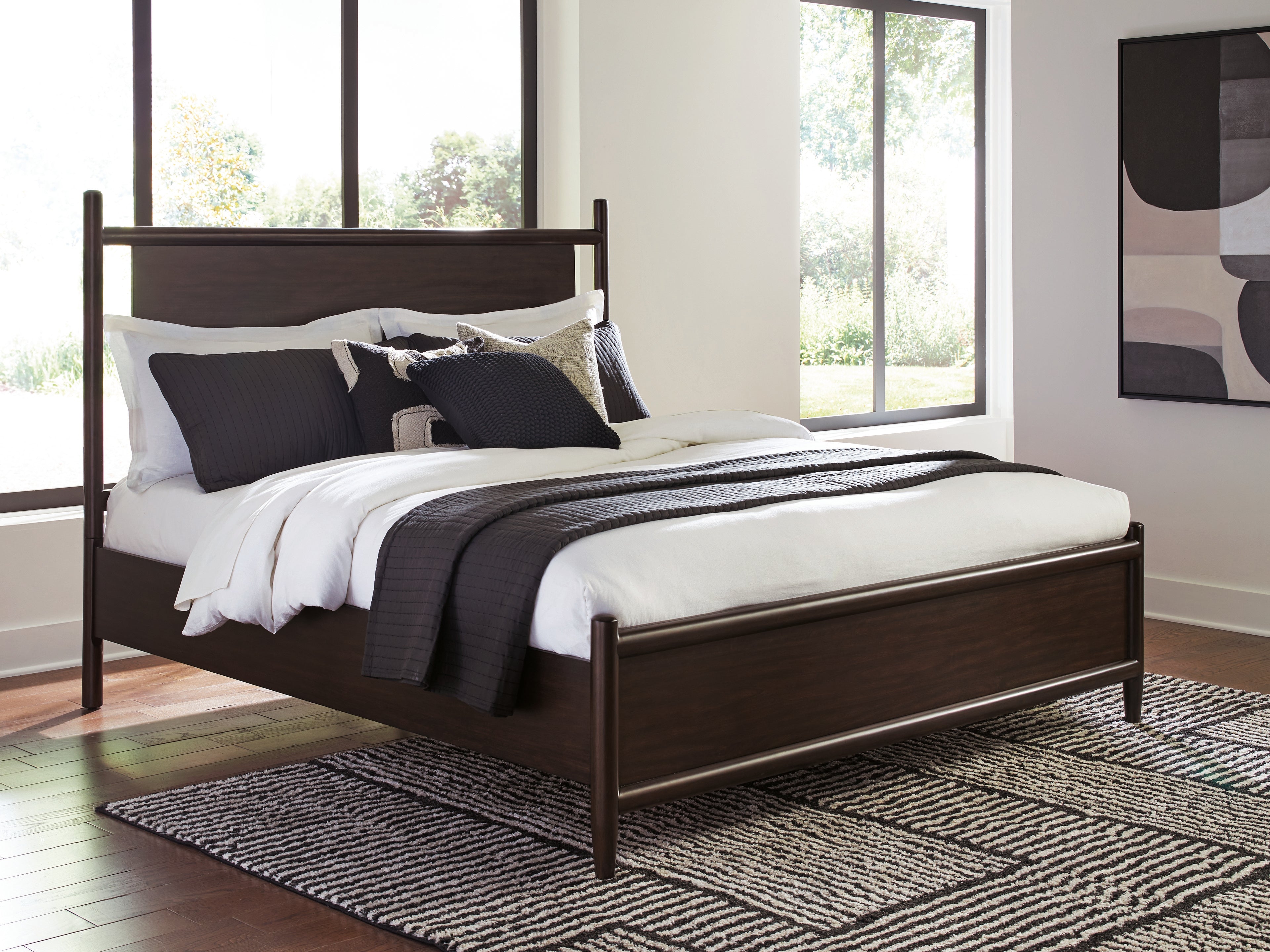 Elite Furniture Outlet - Ashley Furniture - Dantenton Bedroom - California King Panel Bed / Merlot - B611B7