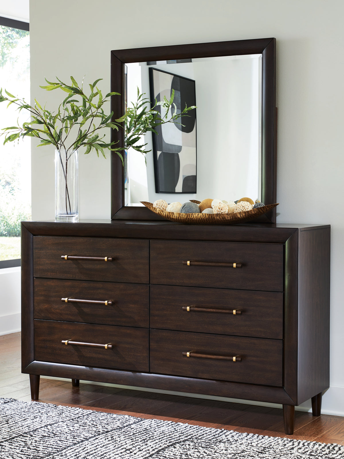 Elite Furniture Outlet - Ashley Furniture - Dantenton Bedroom - Dresser and Mirror - B611B1