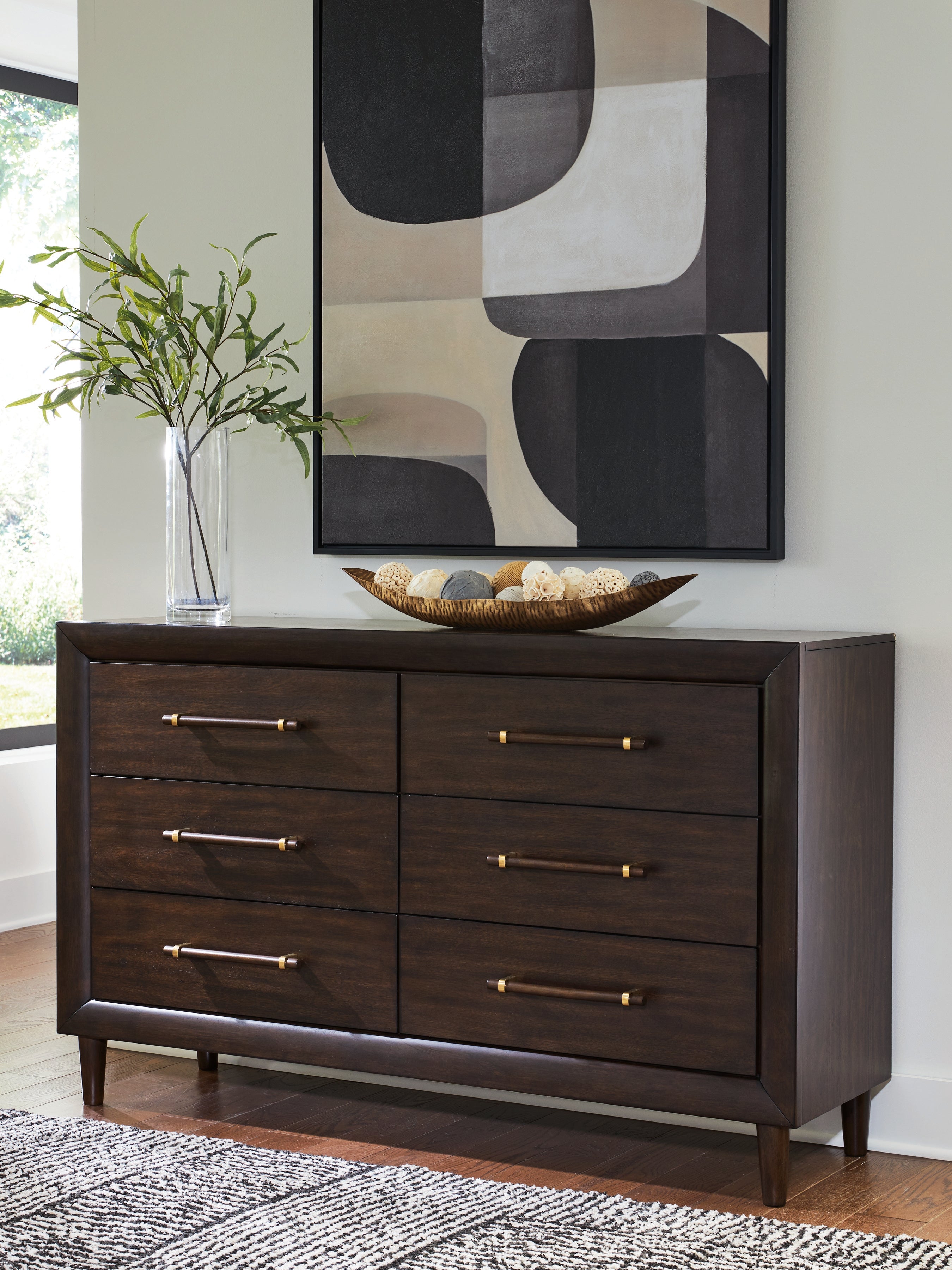 Elite Furniture Outlet - Ashley Furniture - Dantenton Bedroom - Dresser / Merlot - B611-31