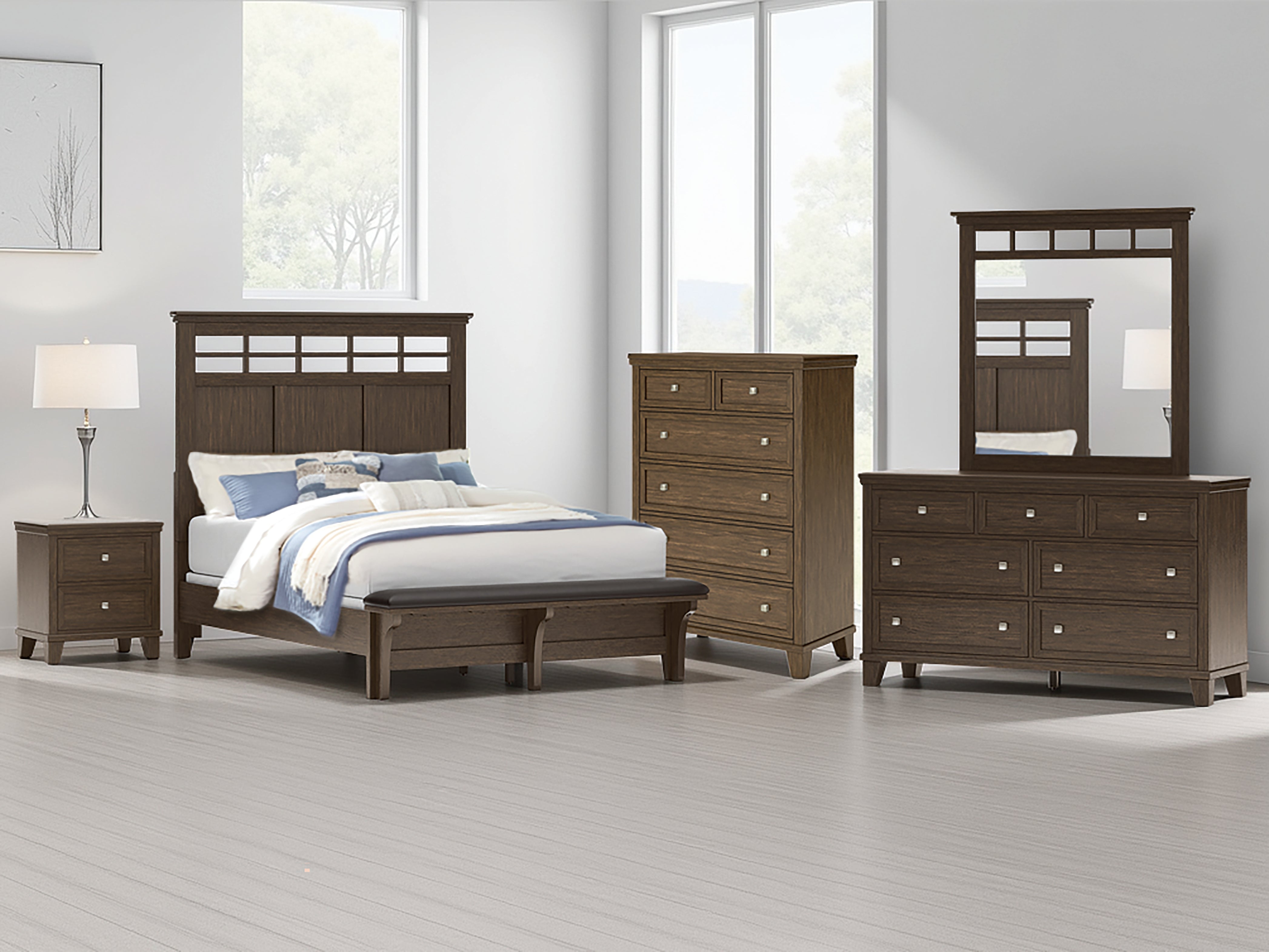 Elite Furniture Outlet - Ashley Furniture - Shawbeck Bedroom - Queen Panel Bed / Dark Brown - B625B2