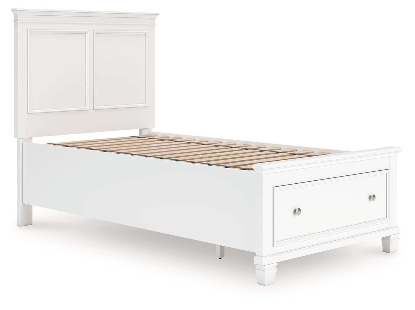 Elite Furniture Outlet - Ashley Furniture - Fortman Bedroom - Twin Panel Storage Bed / White - B680B24