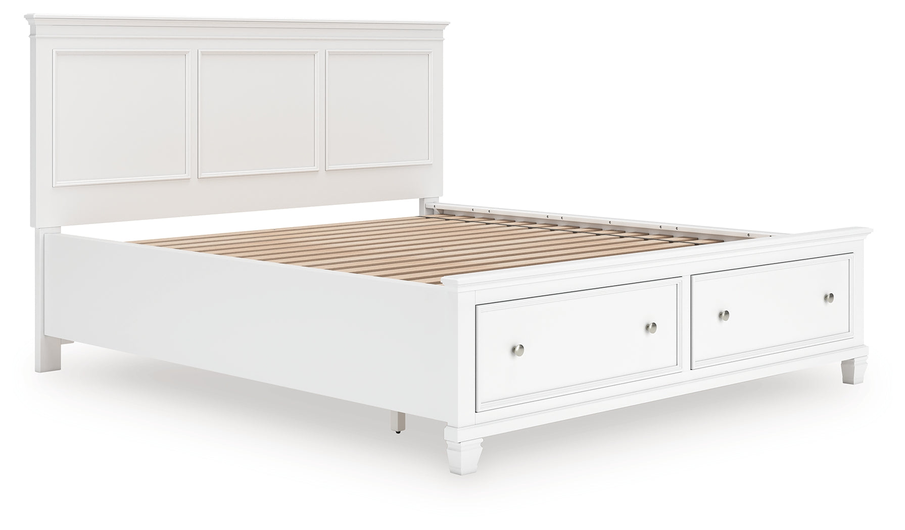 Elite Furniture Outlet - Ashley Furniture - Fortman Bedroom - California King Panel Storage Bed / White - B680B23