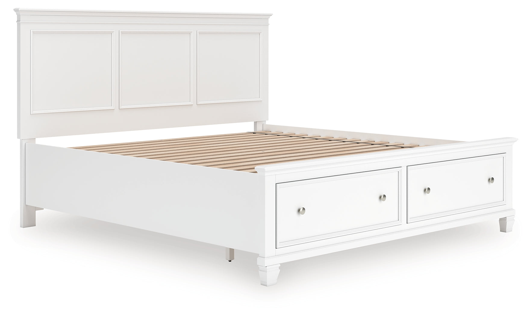 Elite Furniture Outlet - Ashley Furniture - Fortman Bedroom - King Panel Storage Bed / White - B680B22