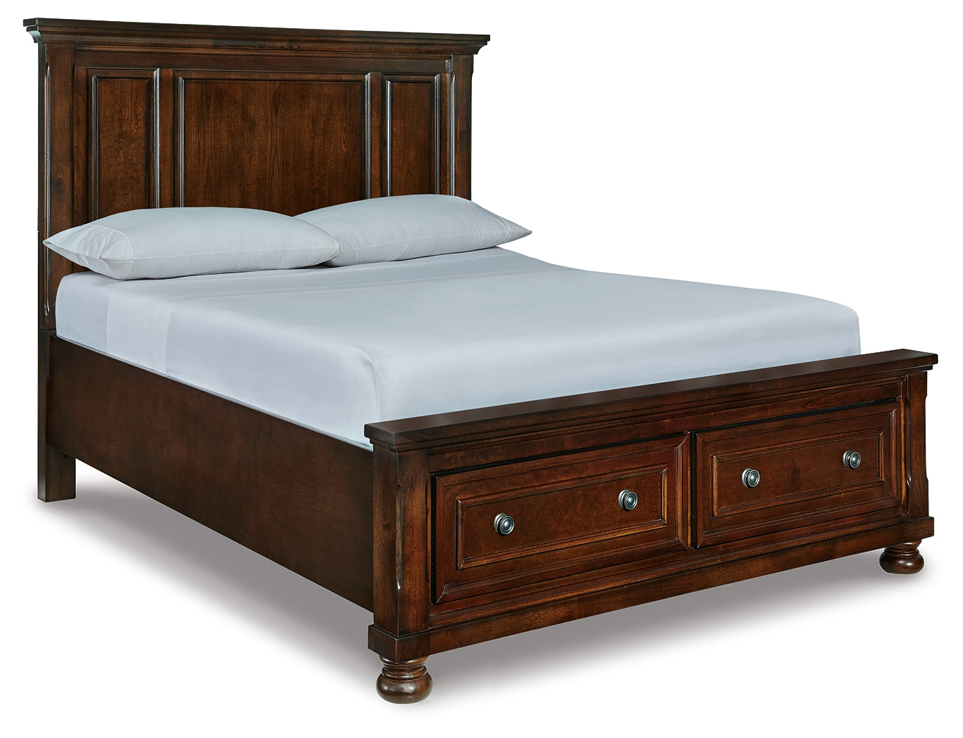 Elite Furniture Outlet - Ashley Furniture - Porter Bedroom - Queen Panel Storage Bed / Rustic Brown - B697B42