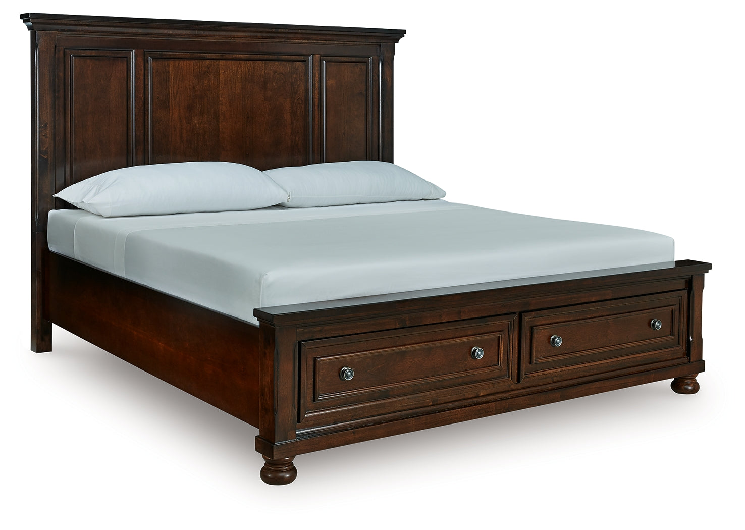 Elite Furniture Outlet - Ashley Furniture - Porter Bedroom - King Panel Storage Bed / Rustic Brown - B697B44