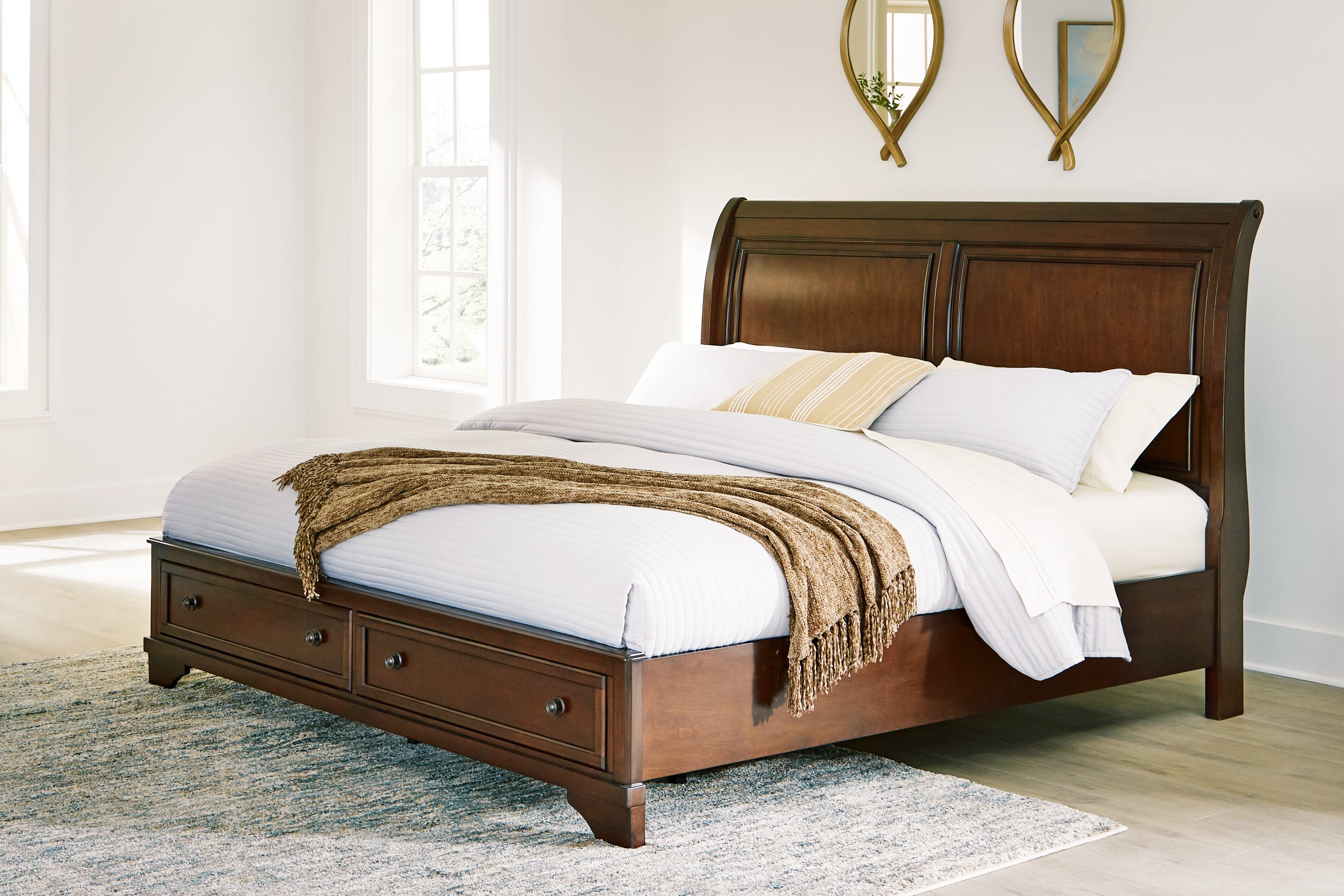 Elite Furniture Outlet - Ashley Furniture - Trellington Bedroom - Queen Sleigh Storage Bed / Brown - B716B1