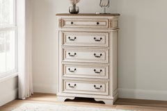 Elite Furniture Outlet - Ashley Furniture - Realyn Bedroom - Queen Upholstered Storage Bed / Two-tone - B743B18