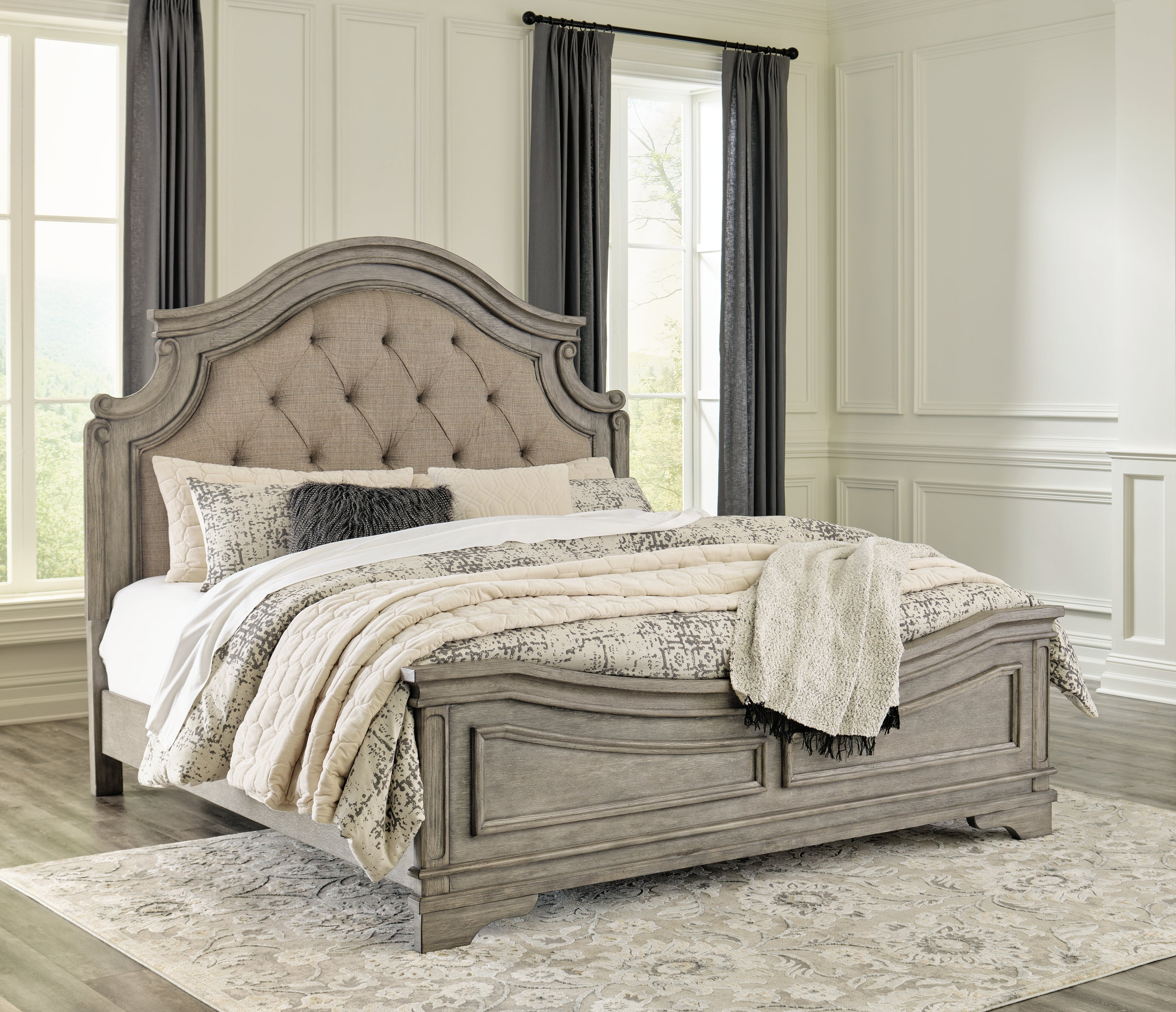 Elite Furniture Outlet - Ashley Furniture - Lodenbay Bedroom - California King Panel Bed / Antique Gray - B751B5