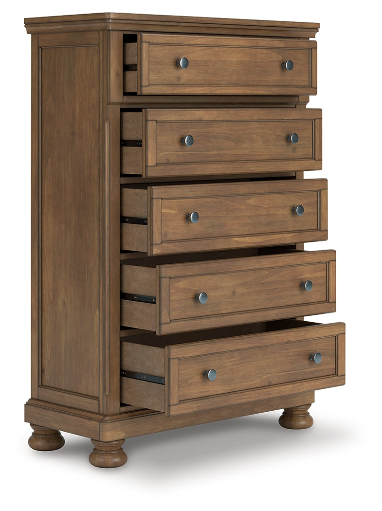 Elite Furniture Outlet - Ashley Furniture - Feddinger Bedroom - King Sleigh Bed / Medium Brown - PCB779B15