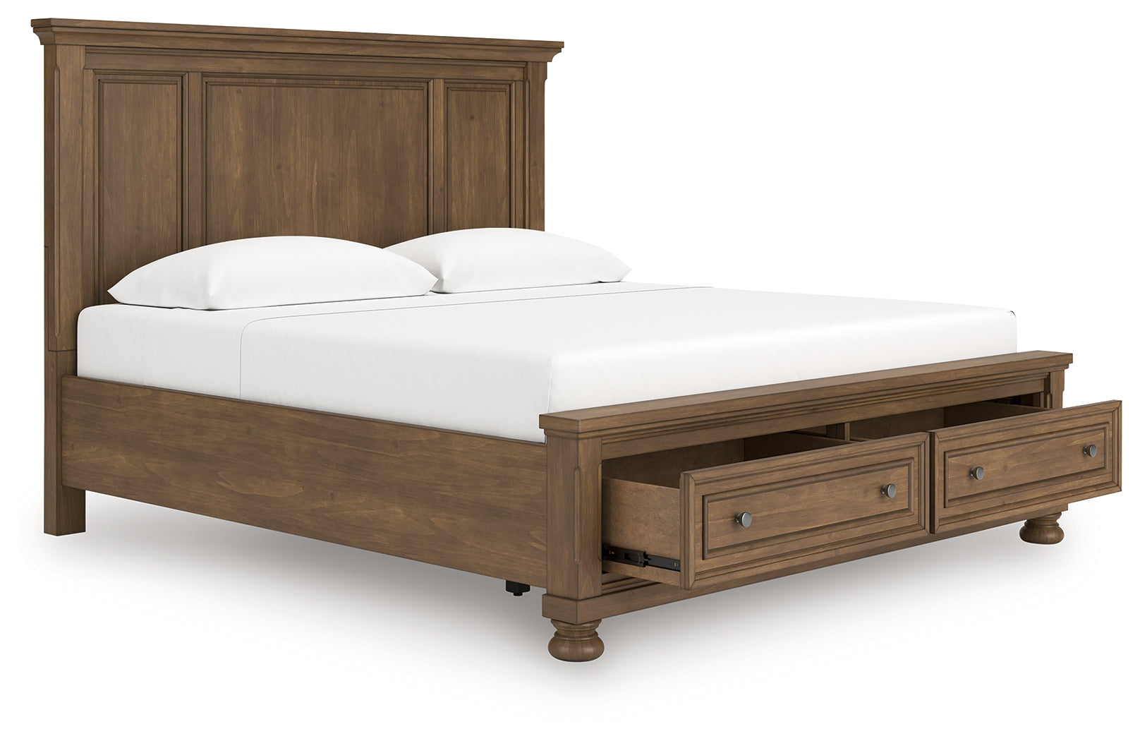 Elite Furniture Outlet - Ashley Furniture - Feddinger Bedroom - King Panel Storage Bed / Medium Brown - PCB779B12