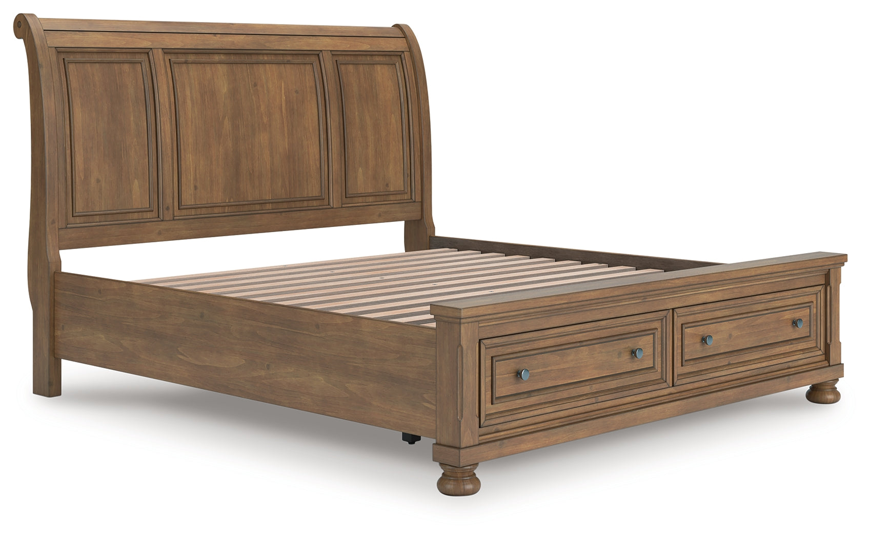 Elite Furniture Outlet - Ashley Furniture - Feddinger Bedroom - King Storage Sleigh Bed / Medium Brown - PCB779B8