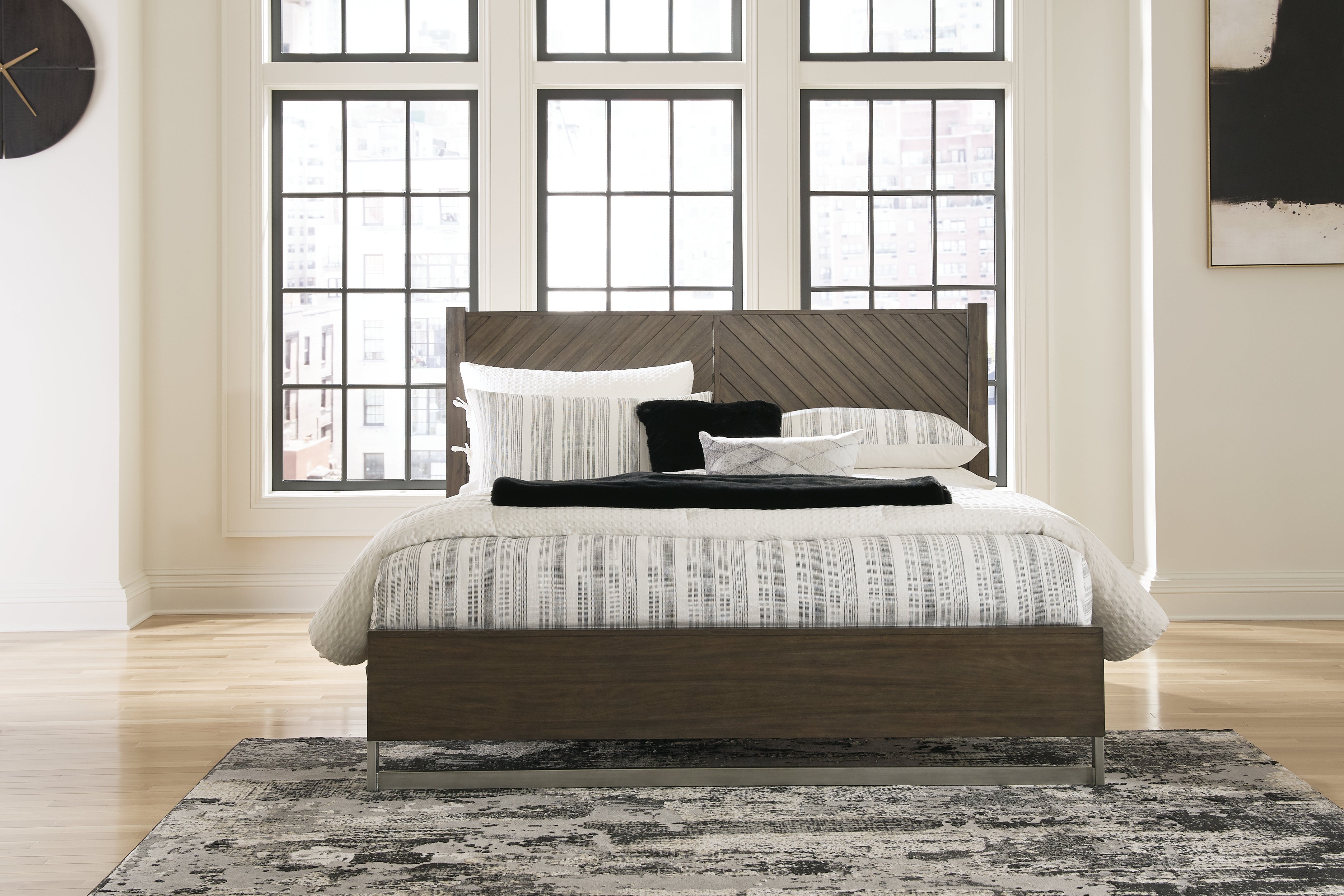 Elite Furniture Outlet - Ashley Furniture - Arkenton Bedroom - California King Panel Bed / Grayish Brown - B786B5