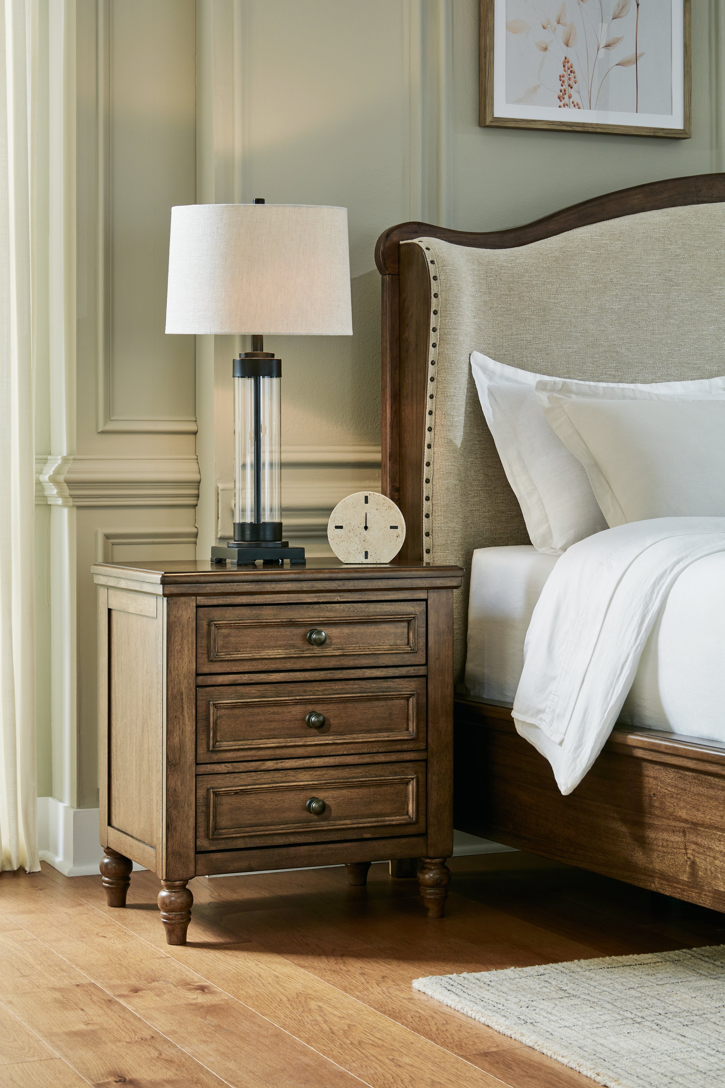 Elite Furniture Outlet - Ashley Furniture - Sturlayne Bedroom - Three Drawer Night Stand / Brown - B787-93