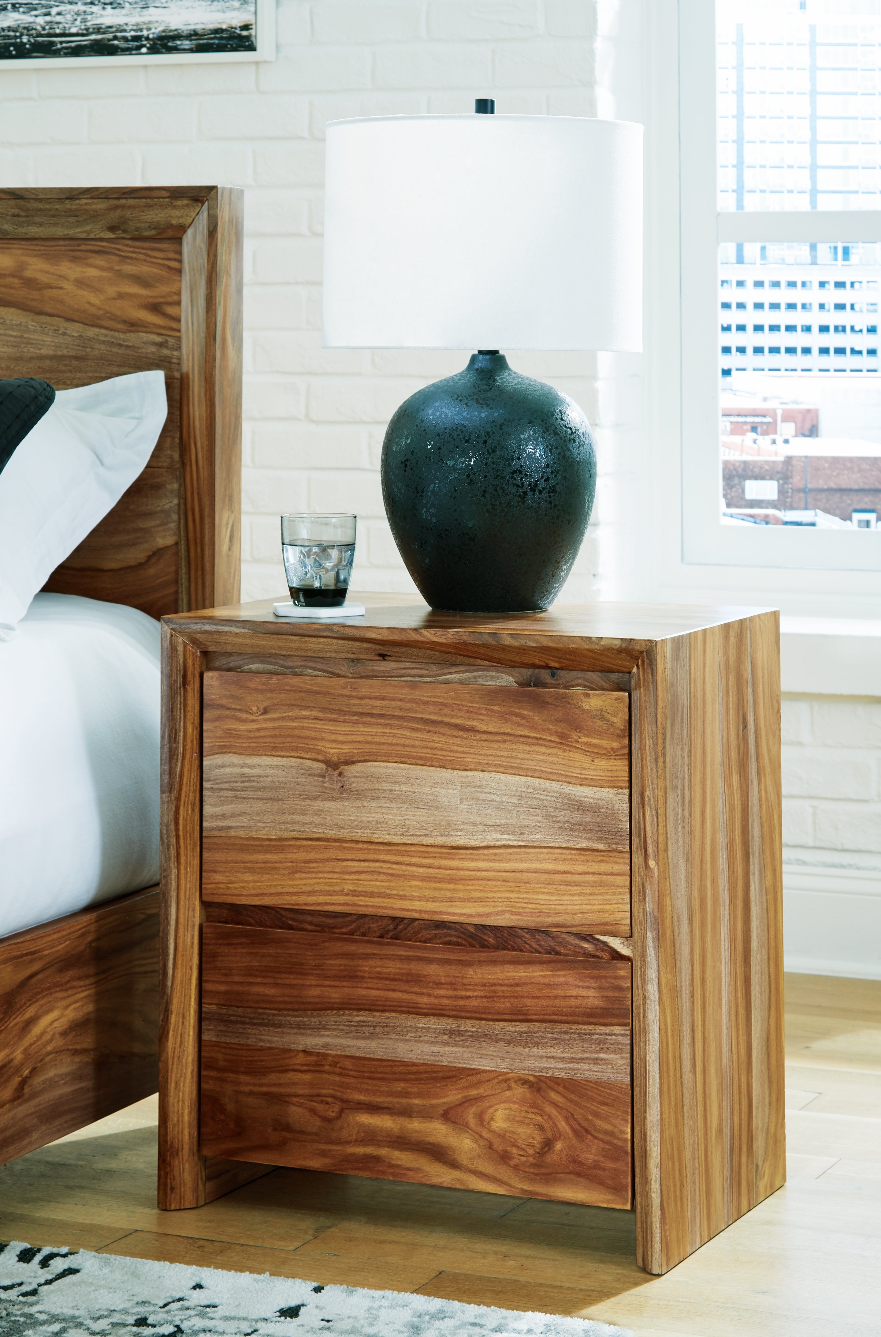 Elite Furniture Outlet - Ashley Furniture - Dressonni Bedroom - Two Drawer Night Stand / Brown - B790-92