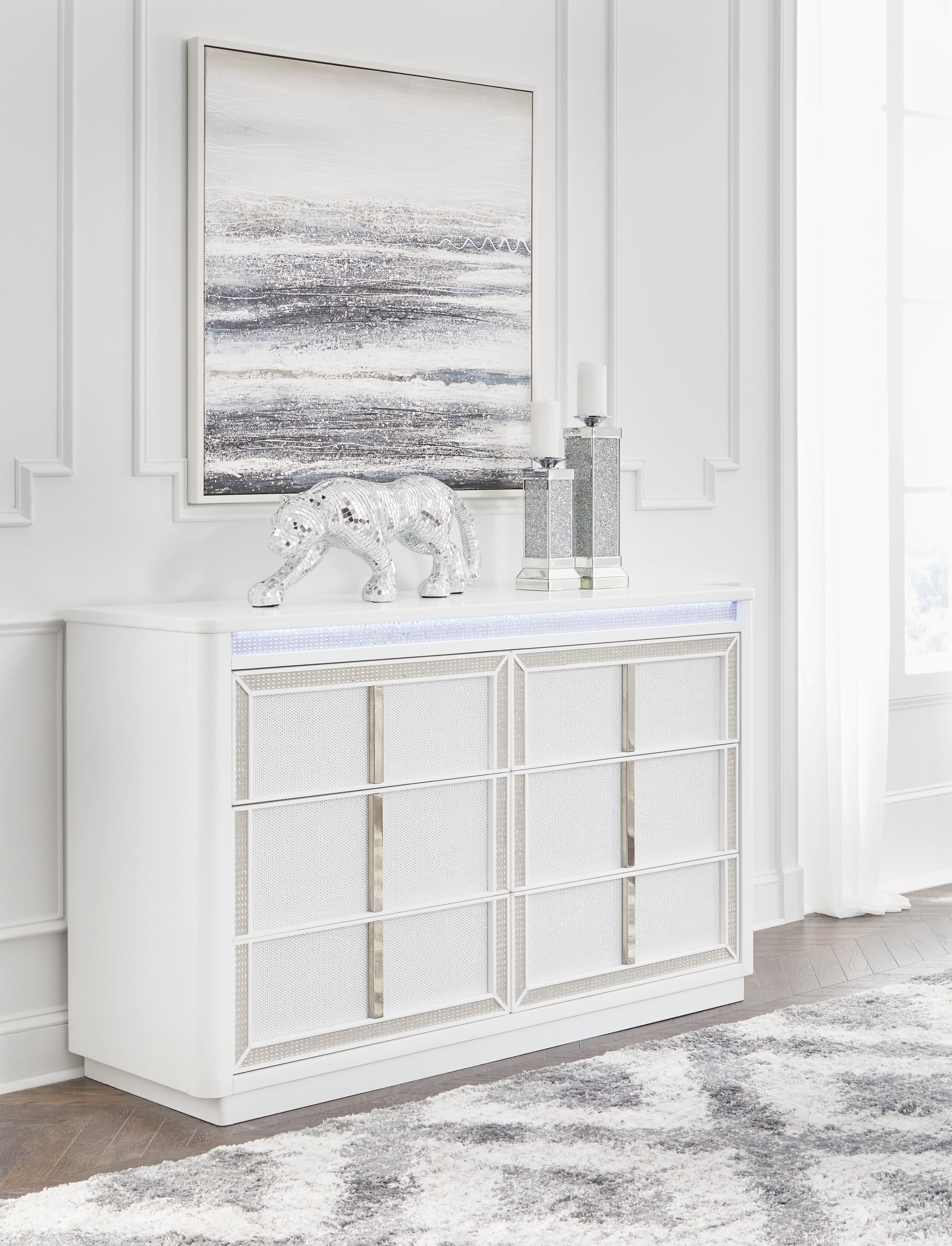 Elite Furniture Outlet - Ashley Furniture - Chalanna Bedroom - Dresser / White - B822-31