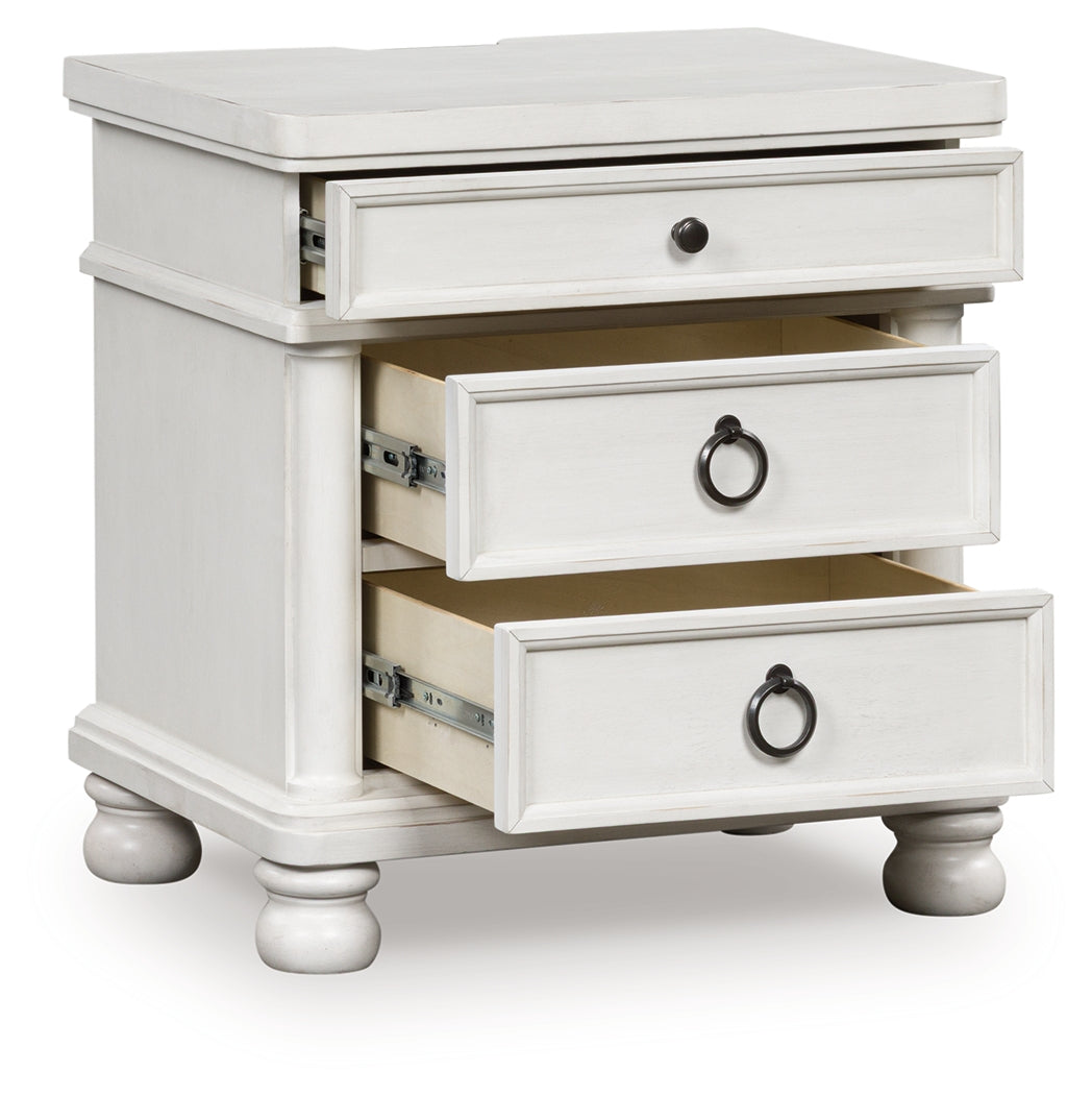 Elite Furniture Outlet - Ashley Furniture - Rowlenstown Bedroom - Three Drawer Night Stand / Antique White - PCB823-93