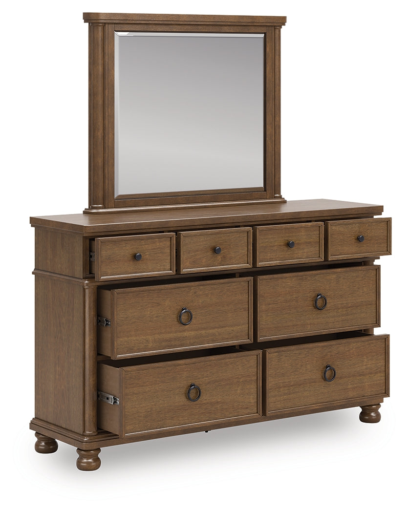 Elite Furniture Outlet - Ashley Furniture - Rowlenstown Bedroom - Dresser and Mirror / Brown - PCB824B1